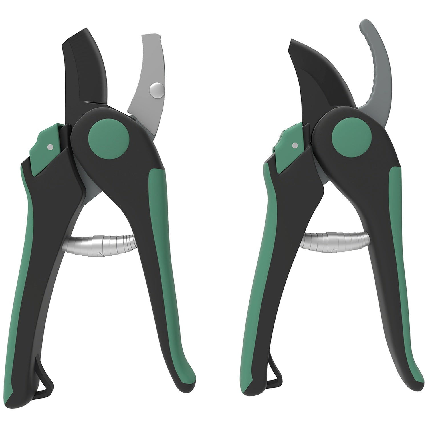 Tuingereedschapset 2 stuks metalen tuingereedschap met tuinschaar groen + zwart