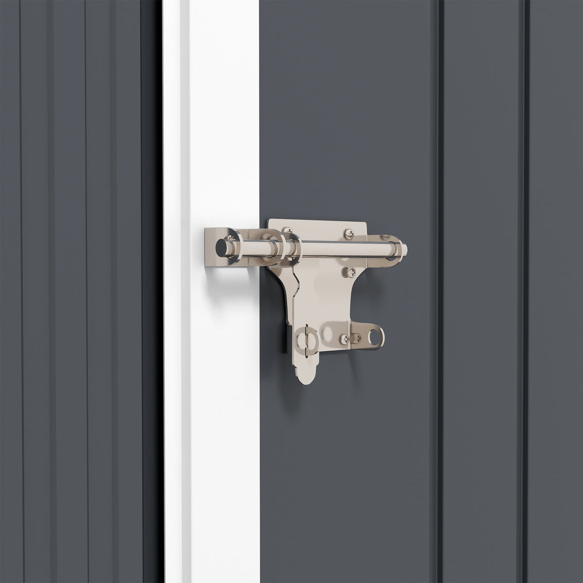 Stalen tuingereedschapsschuur, 4 m² met raam en slot, donkergrijs