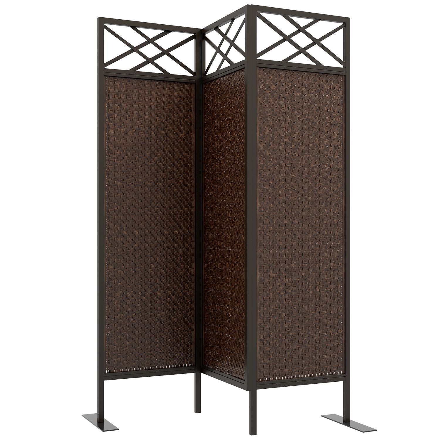 Tuinkamer verdeler, rotan look, UV-bestendig, 148x181 cm