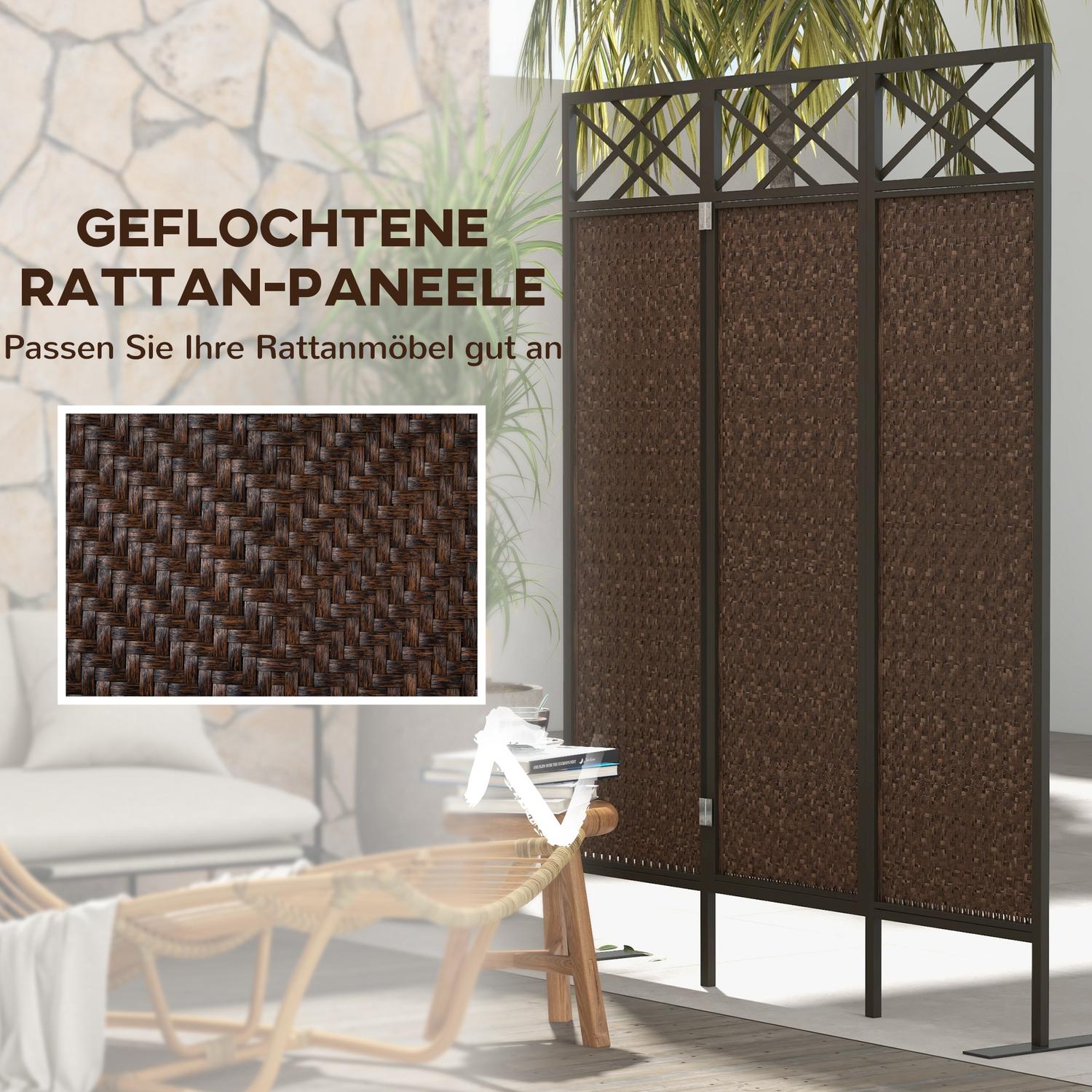 Tuinkamer verdeler, rotan look, UV-bestendig, 148x181 cm
