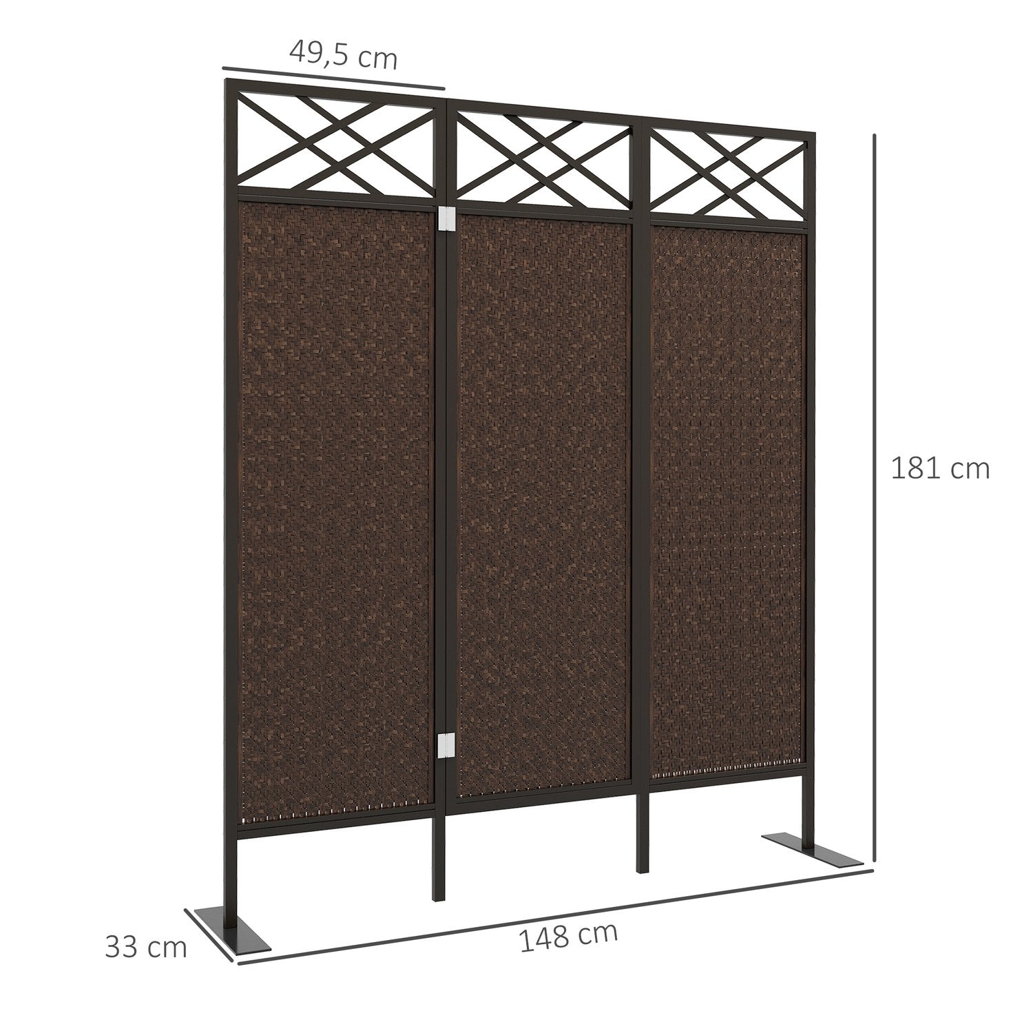 Tuinkamer verdeler, rotan look, UV-bestendig, 148x181 cm