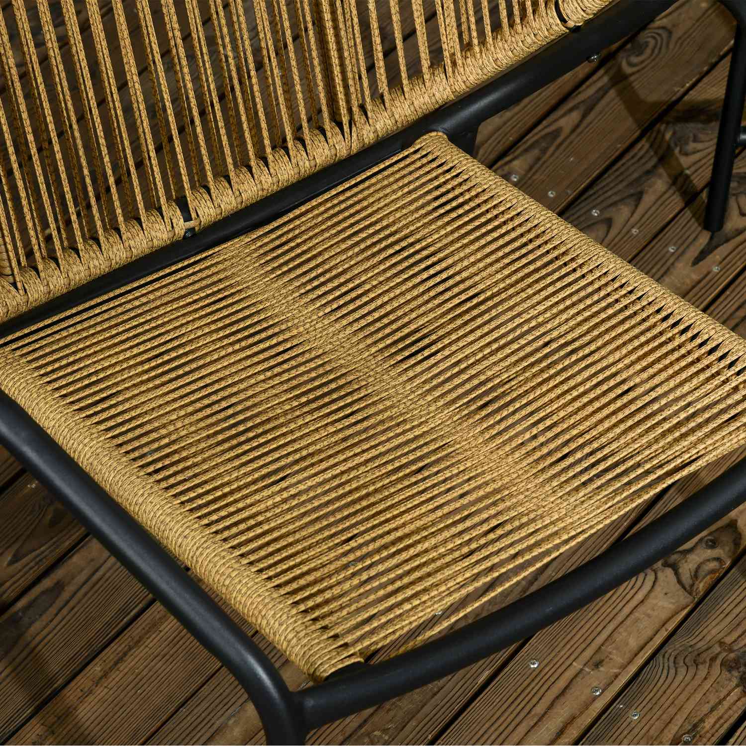 Rotan tuinset: 2 stoelen en tafel, inclusief kussens