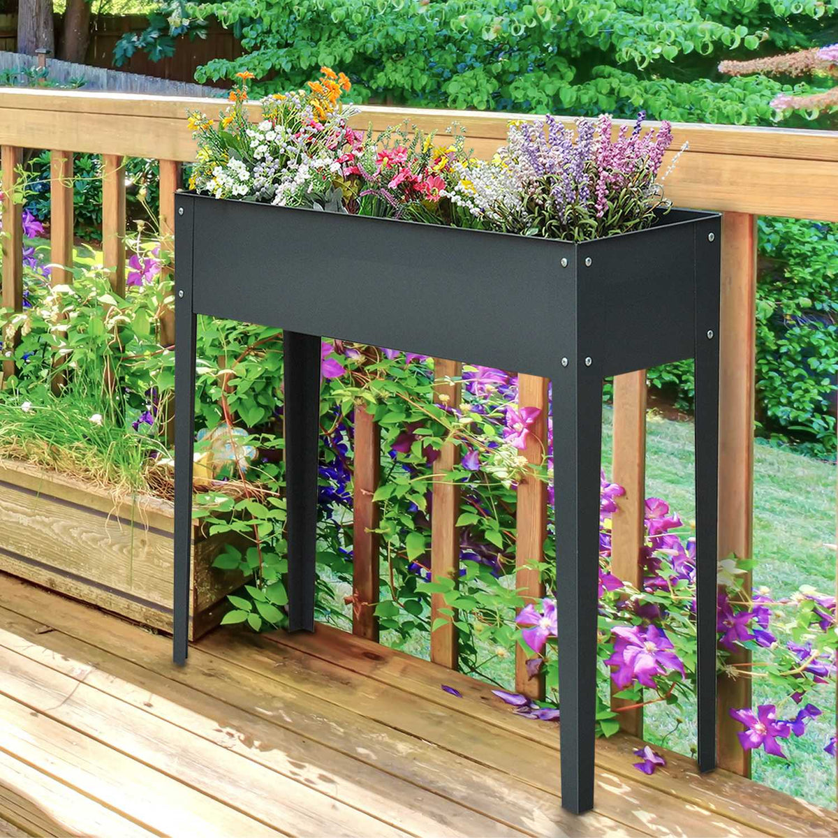Metalen moestuinbak – 100x30x80 cm, met drainage