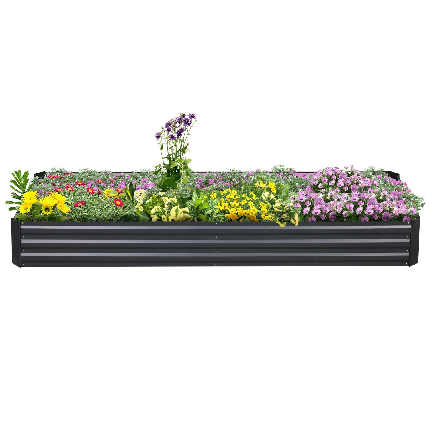 Tuinbed van staal – 241x90,5x30 cm, Grijs