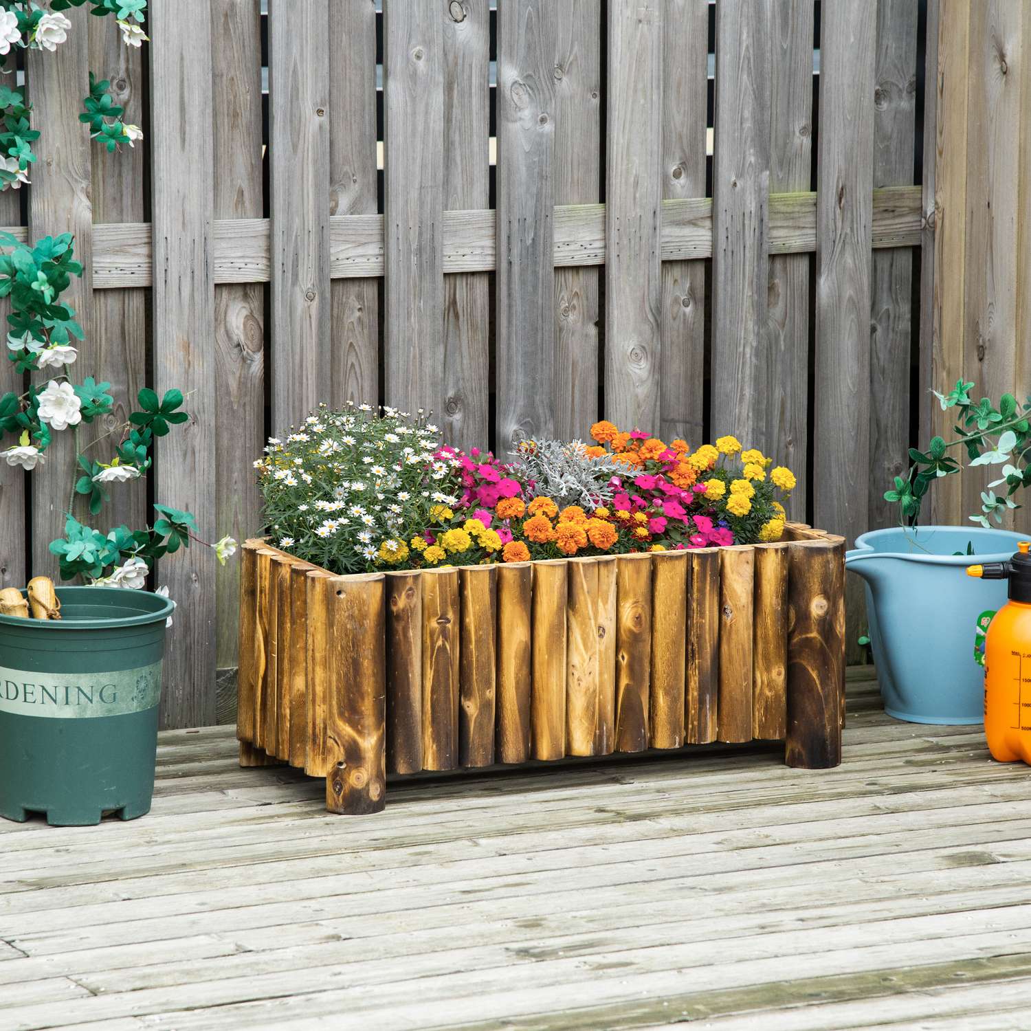 Verhoogd tuinbed van grenen 78x35x30cm voor kruiden & groenten