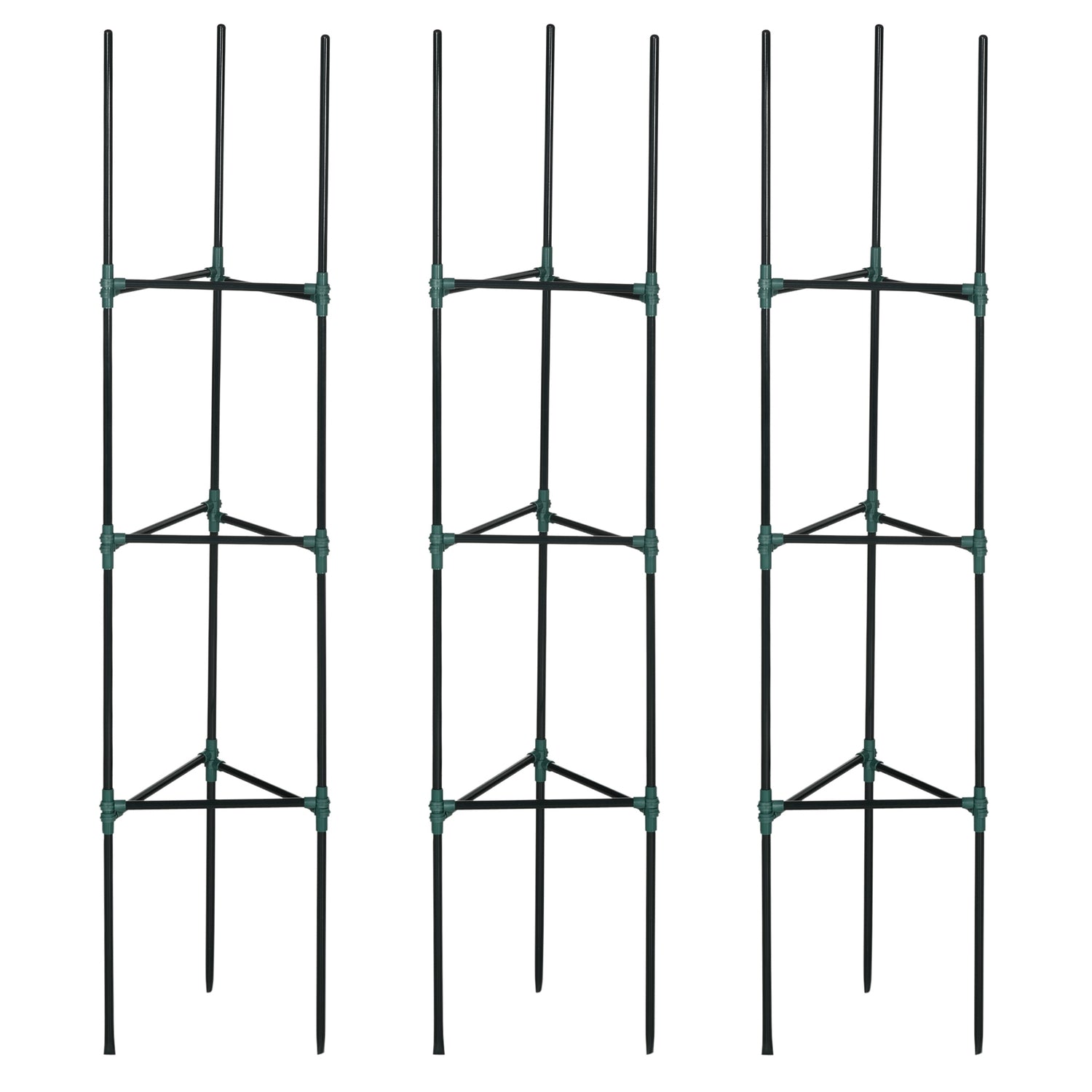 Tuinspalier van staal voor klimplanten, set van 3