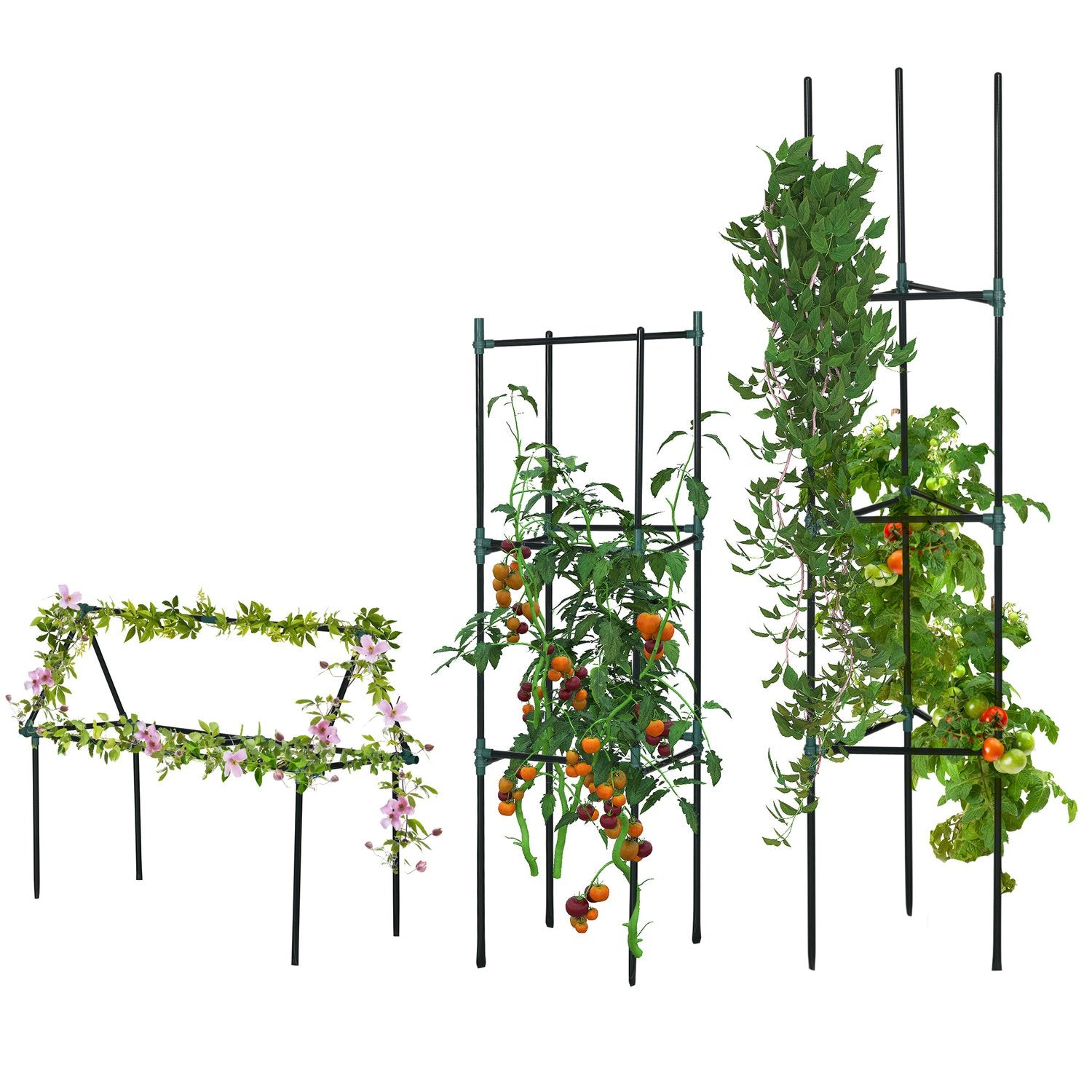 Tuinspalier van staal voor klimplanten, set van 3