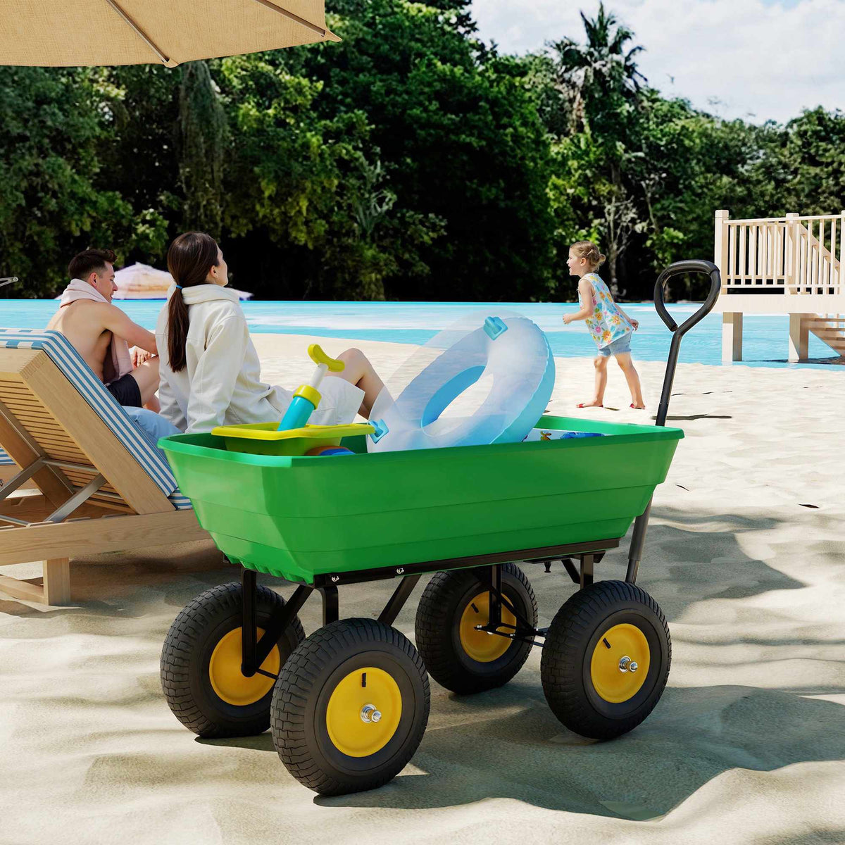 Tuinwagen met kiepfunctie, 75 l, draagvermogen van 200 kg