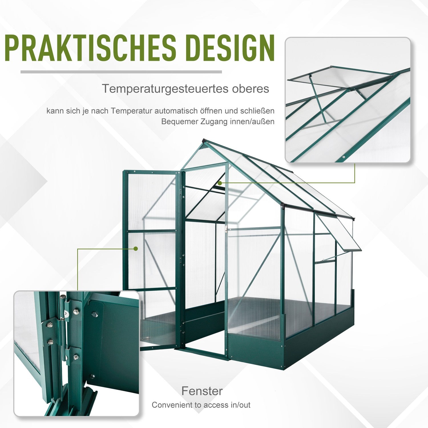 Aluminium tuinkas – veelzijdige koude bak, plantenkas, tomatenkas