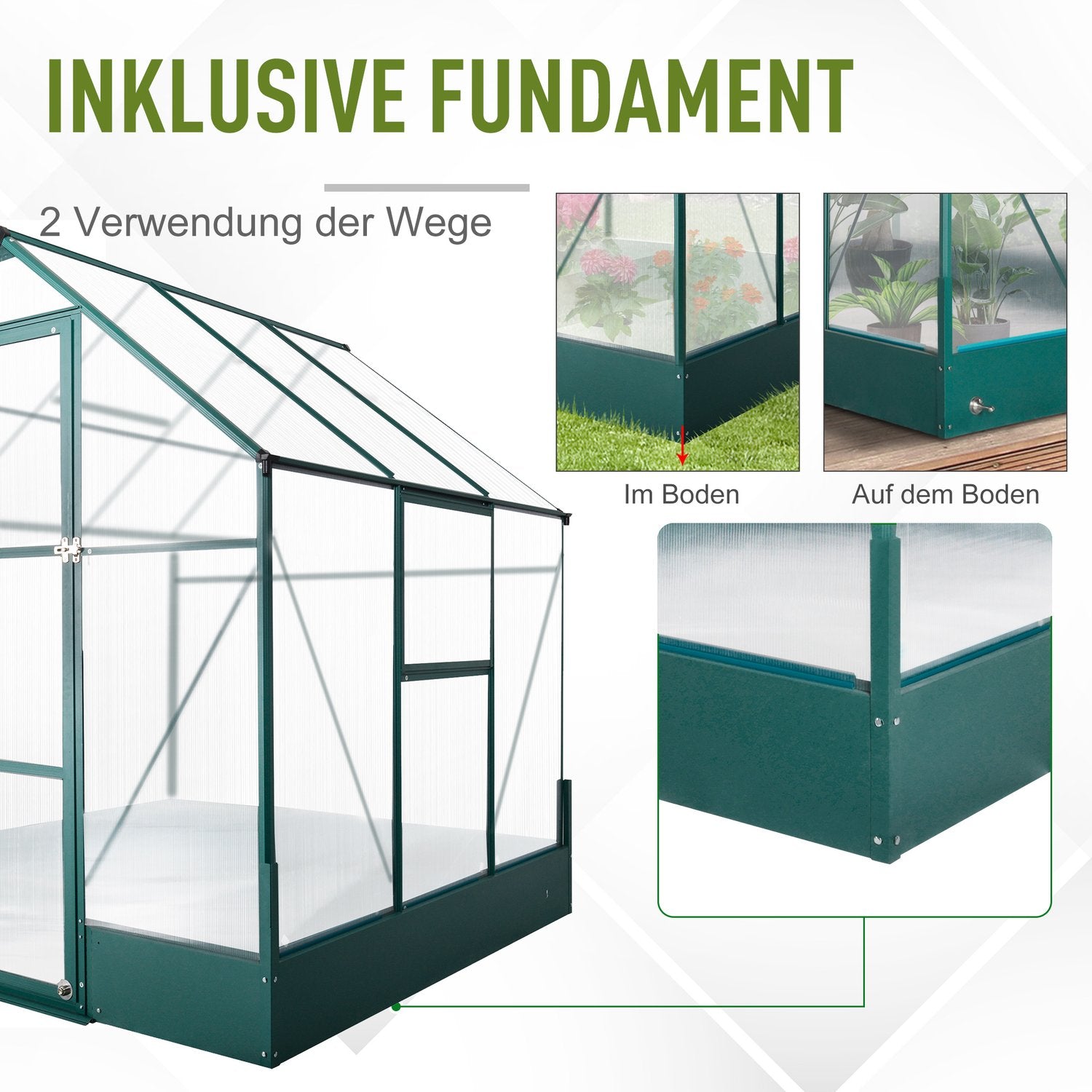 Aluminium tuinkas – veelzijdige koude bak, plantenkas, tomatenkas
