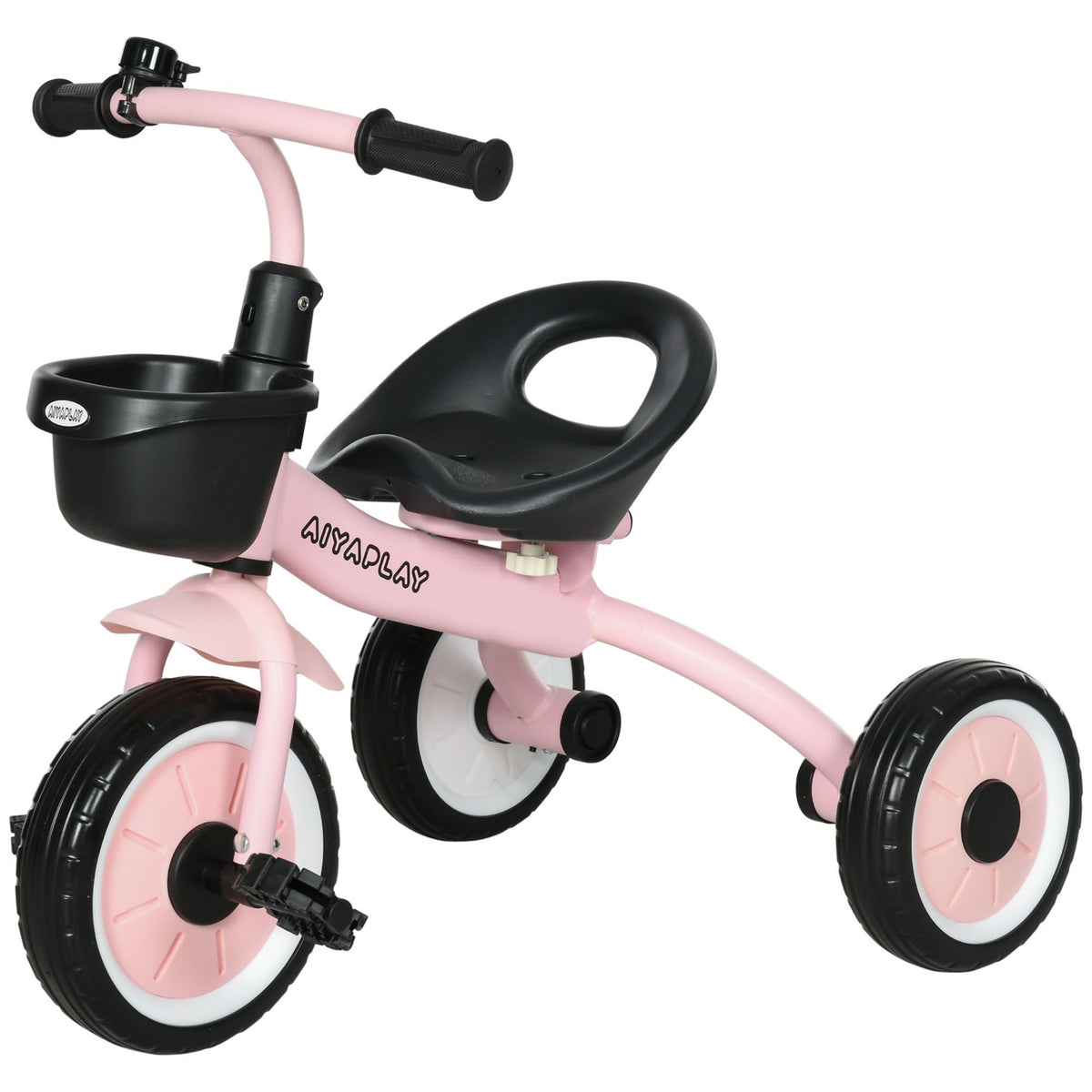 Driewieler kinderfiets, verstelbare zitting, roze metaal 2-5J