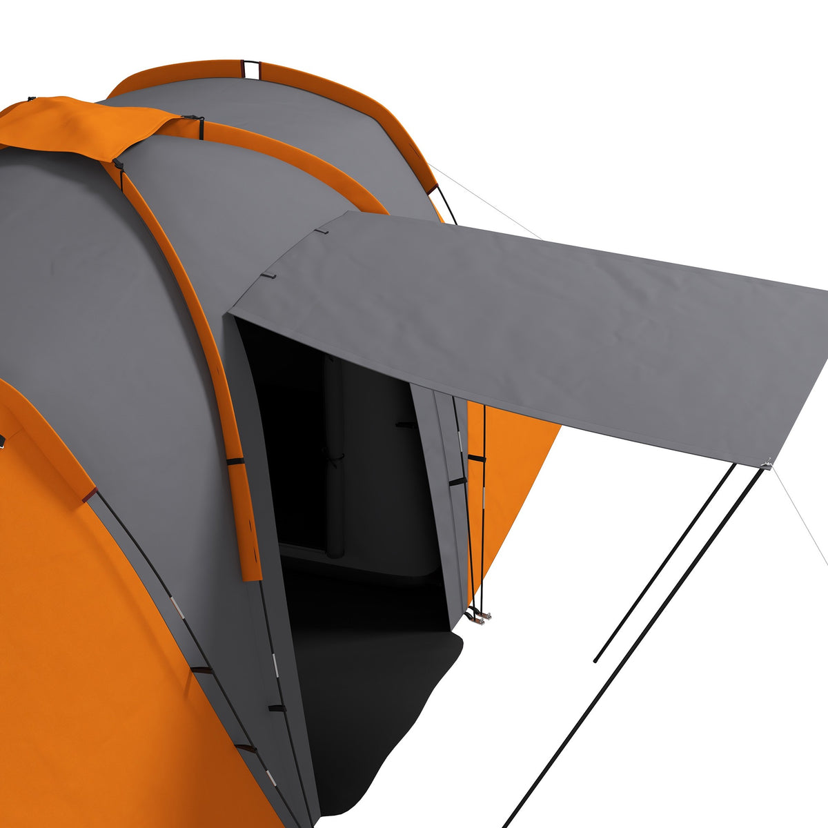 Tunneltent voor 4–6 personen, 2 slaapkamers, waterdicht tot 2000 mm