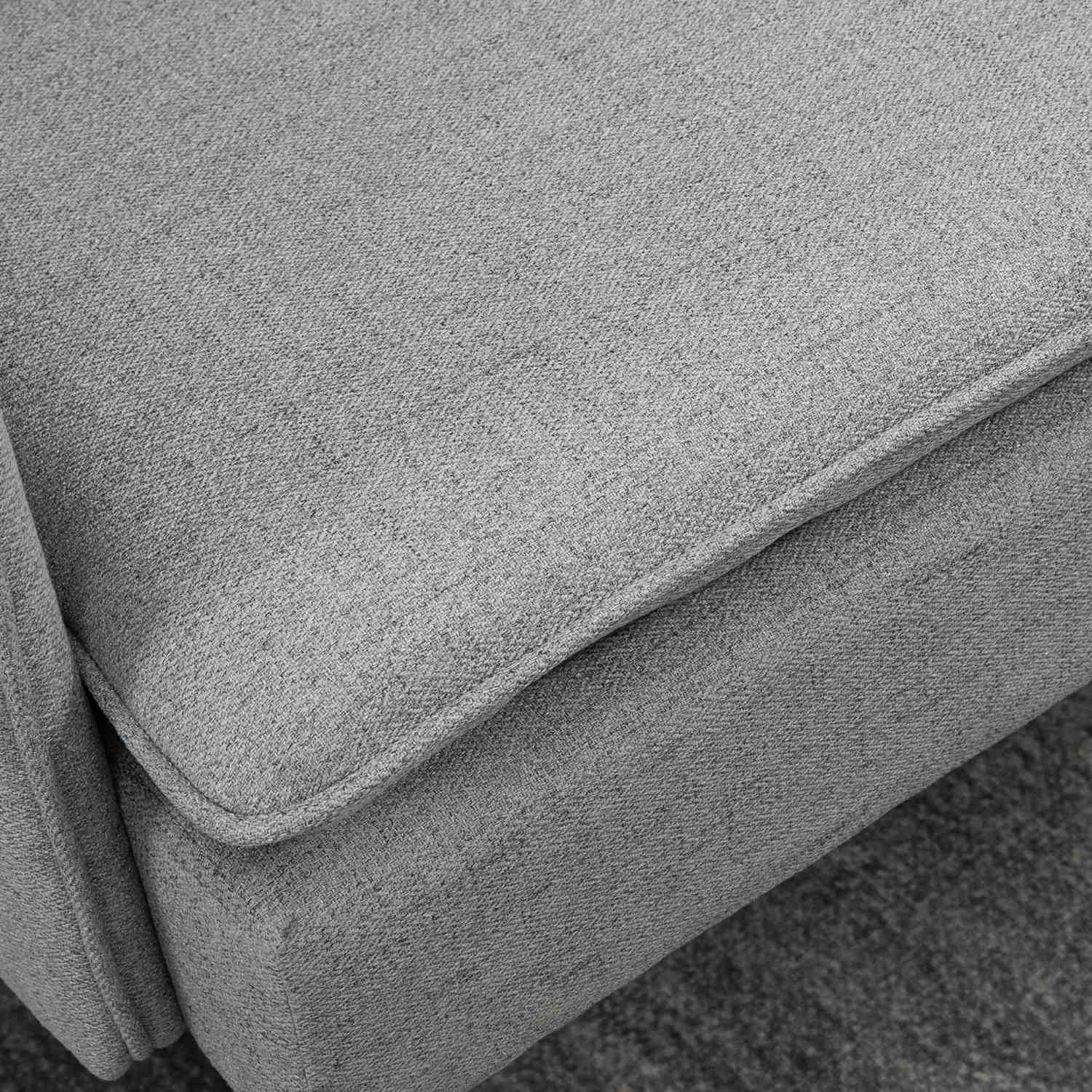 Tweezitsbank, grijs, met kussens, linnenlook