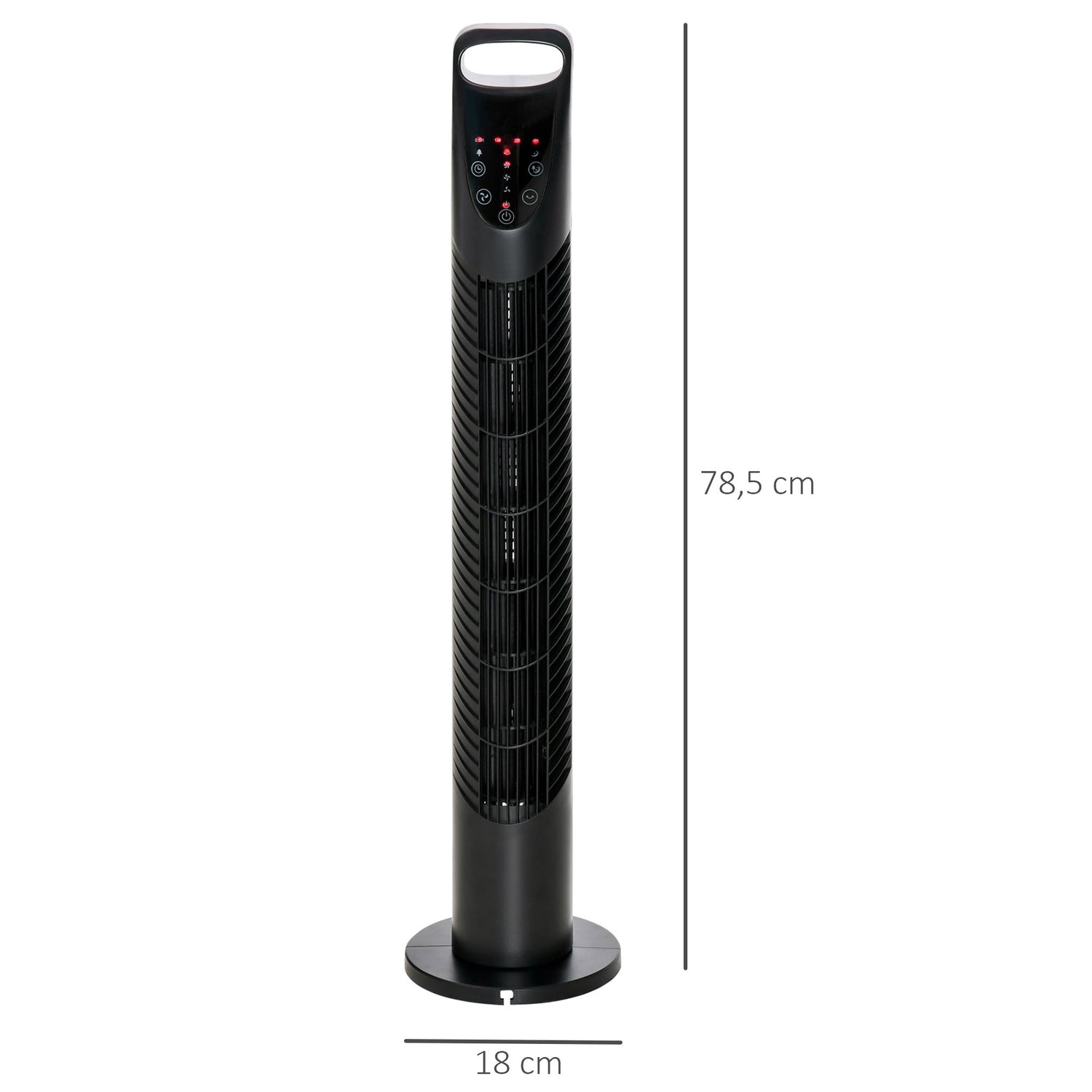 Stille torenventilator – 3 snelheden, afstandsbediening, oscillerend, zwart