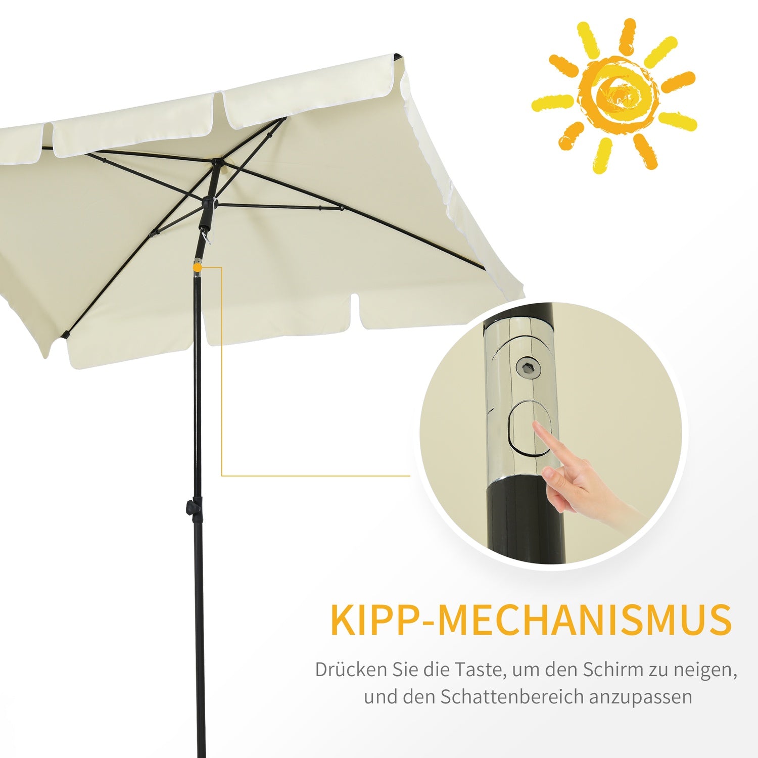 UV-bescherming Opvouwbare parasol voor balkon en strand