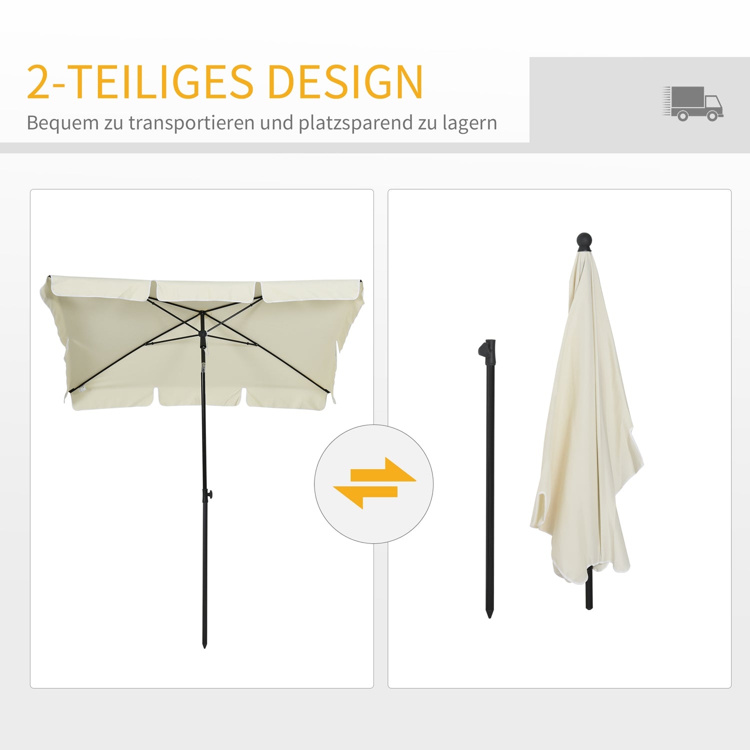 UV-bescherming Opvouwbare parasol voor balkon en strand