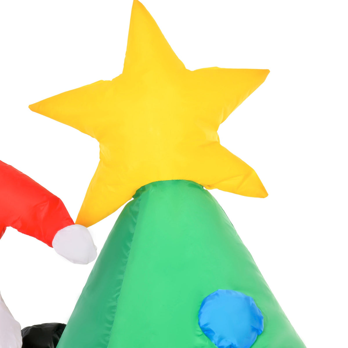 Opblaasbare kerstboom van 180 cm met Kerstman en hond, LED-verlichting