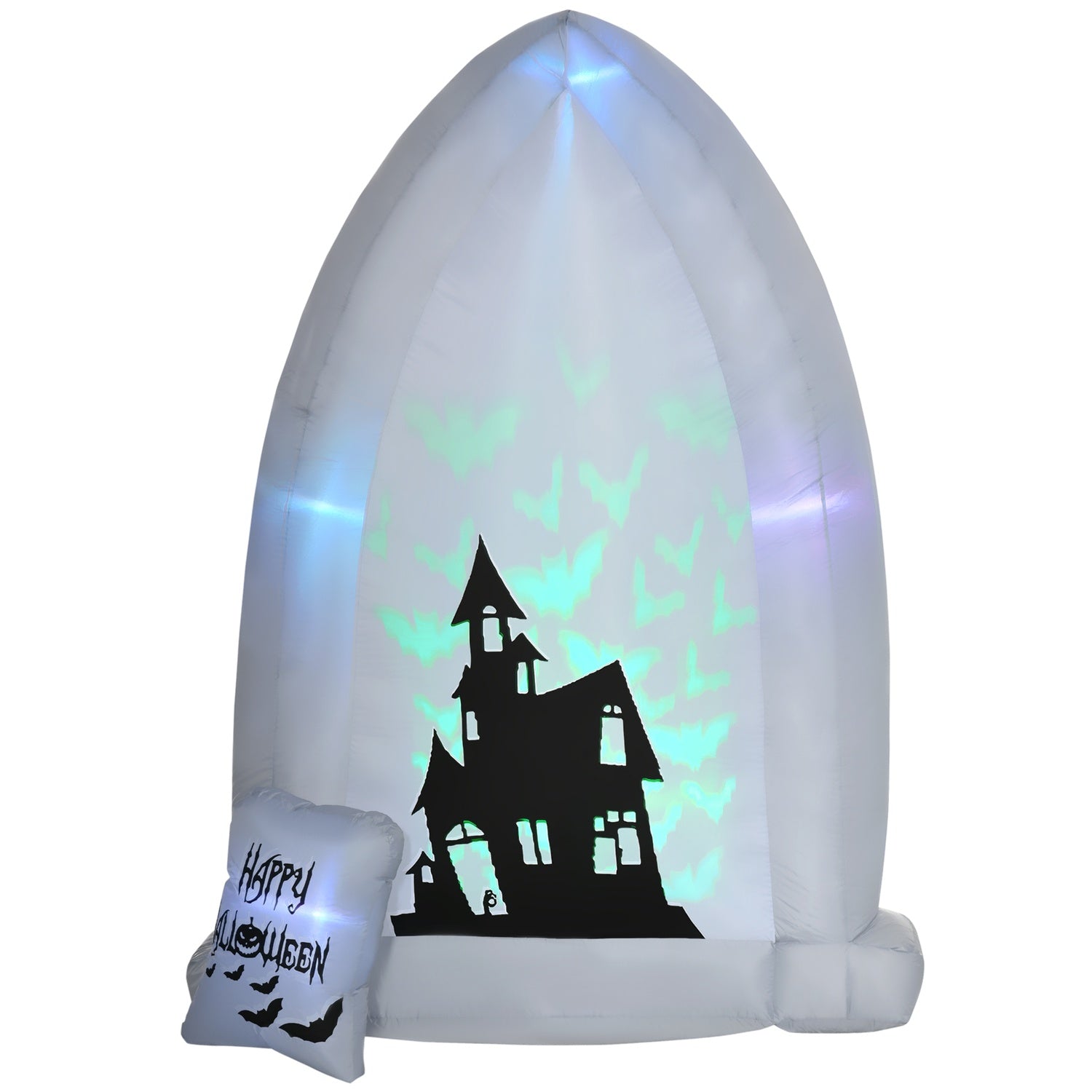 Opblaasbare 210 cm Halloween grafsteen met LED-licht