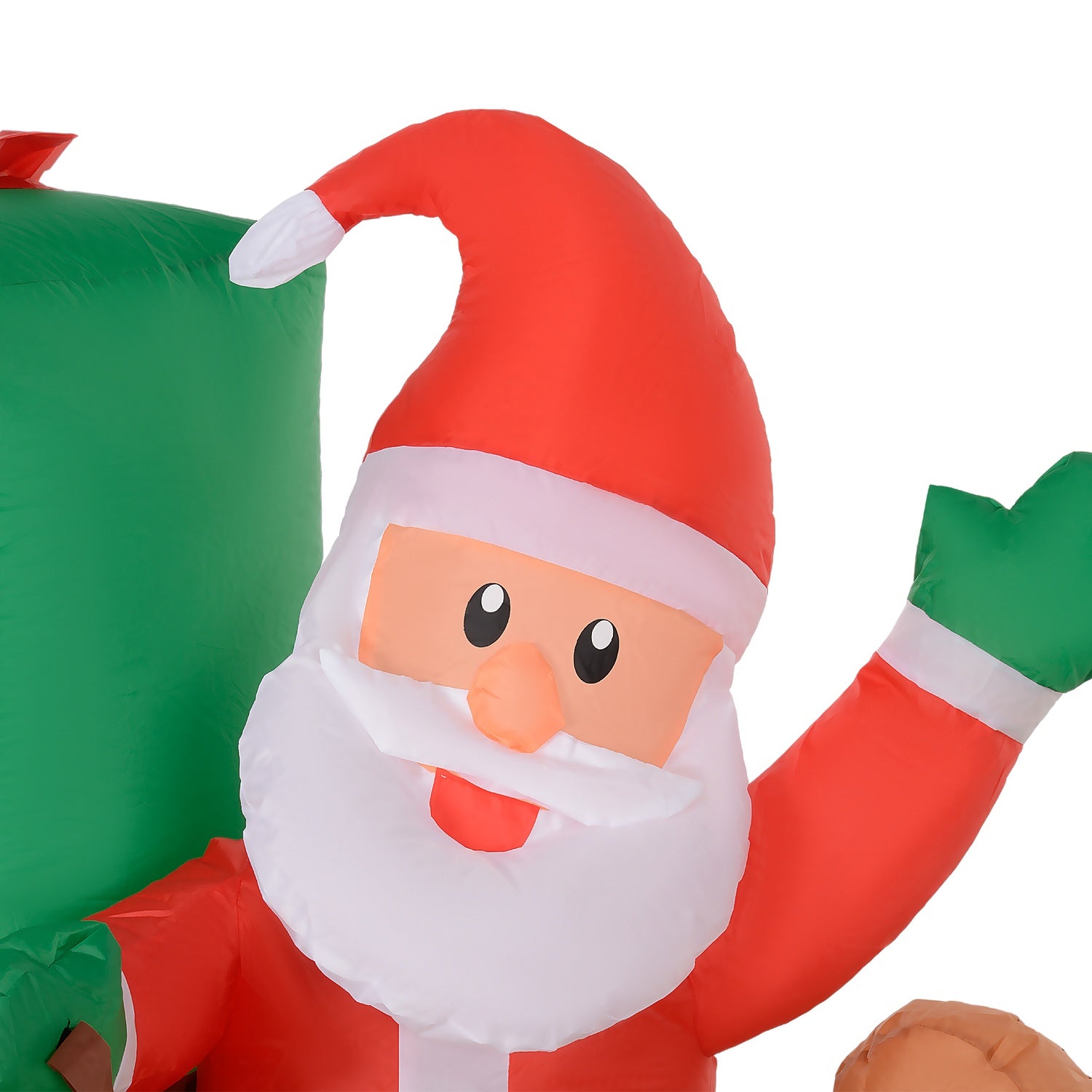 Opblaasbare 2,1 m kerstman met slee en rendieren – met LED-verlichting