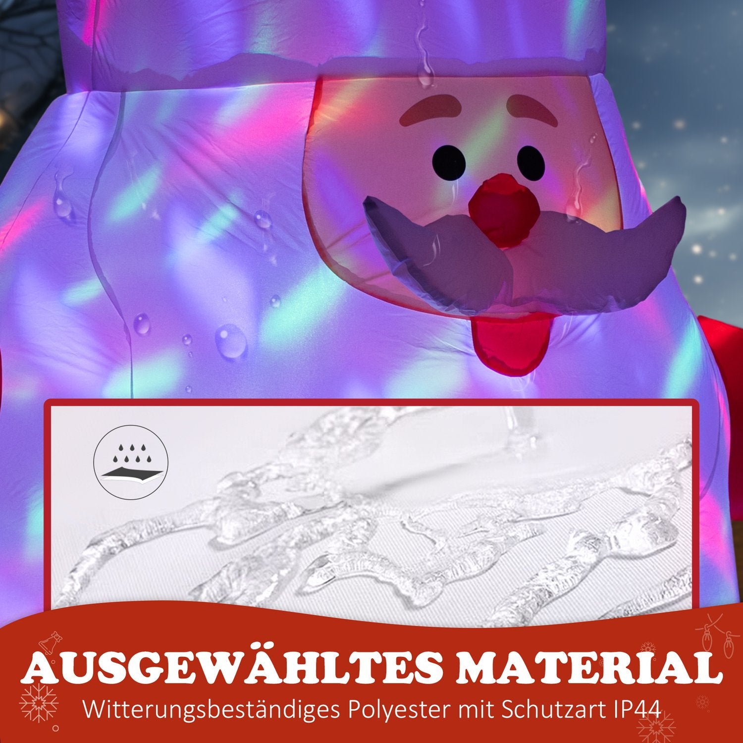 Opblaasbare 6ft kerstman met LED-lichtbol voor buiten