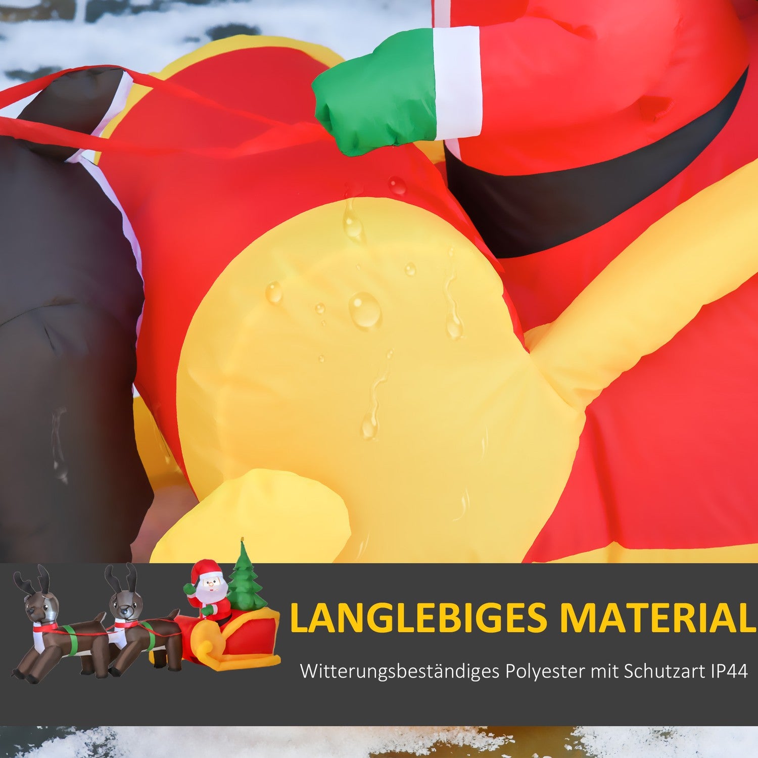 Opblaasbare LED-Kerstman & -Slee Kerstdecoratie, IP44