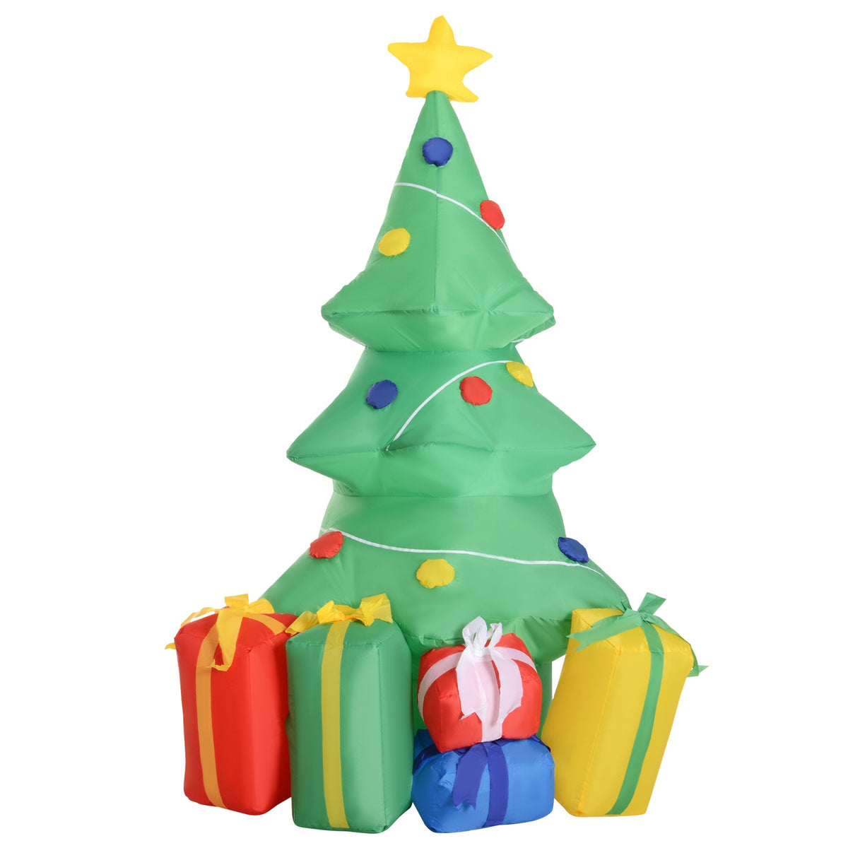 Opblaasbare kerstboom met cadeaus, 1,5 m, ledverlichting