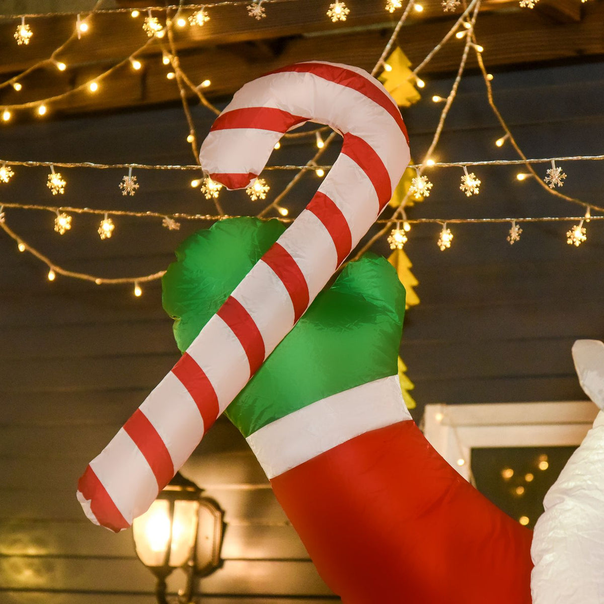 Opblaasbare kerstman met ledverlichting, 243 cm