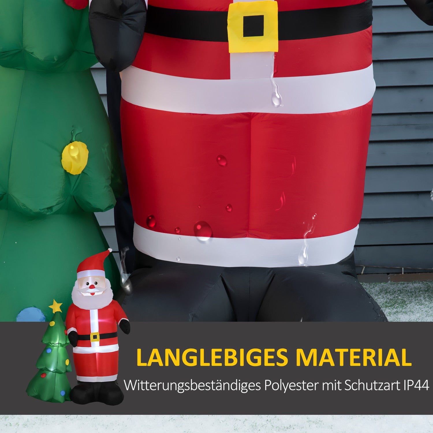 Opblaasbare kerstman met boom & ledverlichting, 210 cm waterdicht