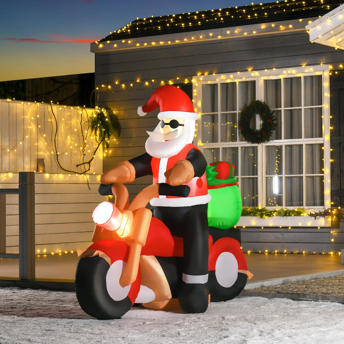 Opblaasbare kerstman-buitendecoratie met ledverlichting, 1,65 m