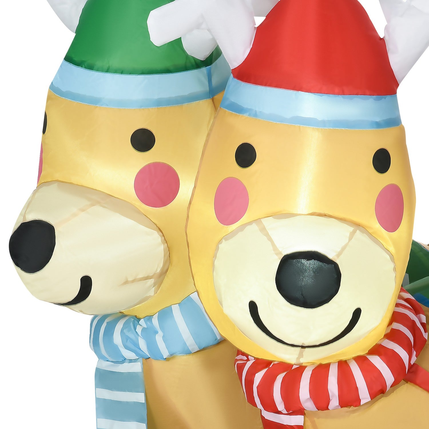 Opblaasbare Kerstman met rendieren, 210cm LED, waterdichte decoratie