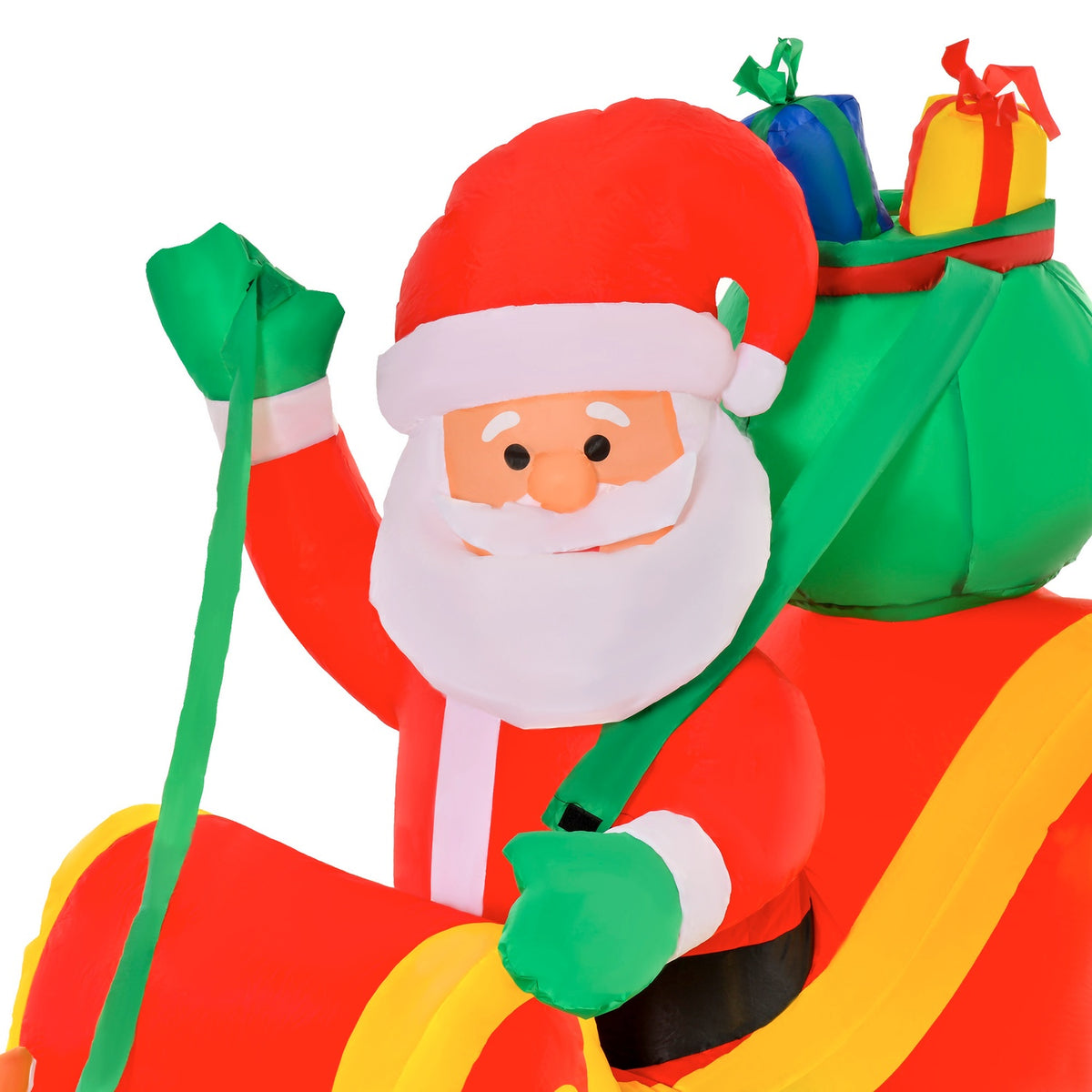 Opblaasbare slee van de kerstman met rendieren en LED-verlichting, 240 cm