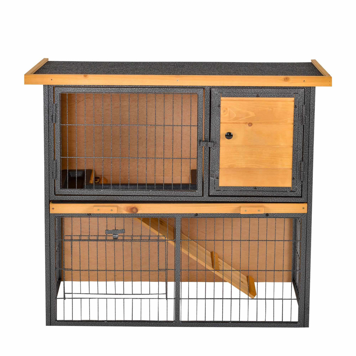 Verhoogde kooi voor kleine huisdieren, afsluitbaar, hout-metaal, 89,5 x 45 x 81 cm