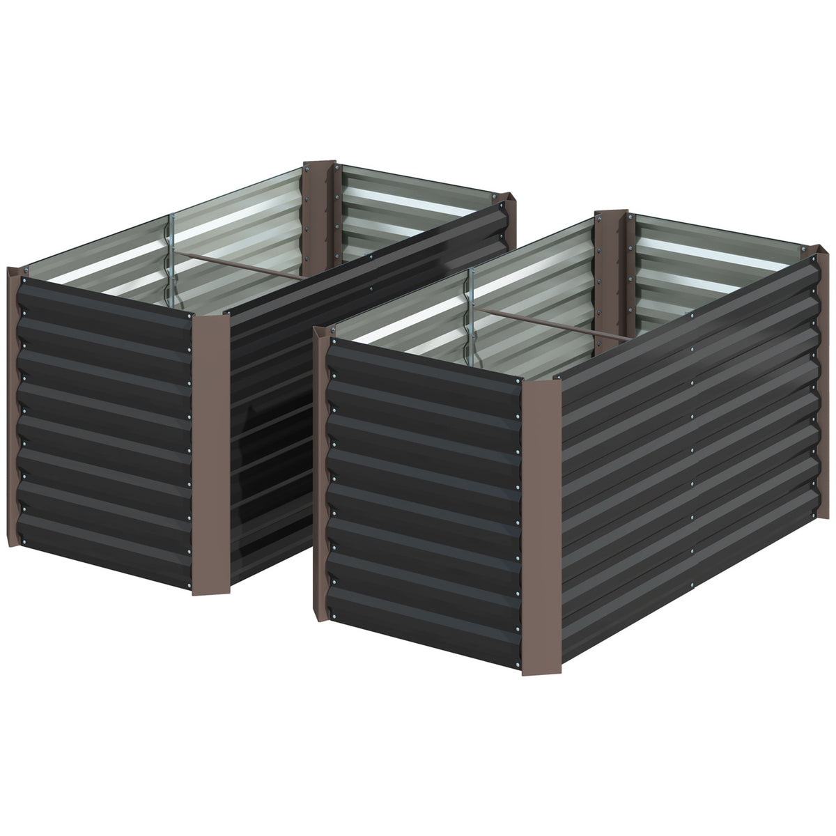 Verhoogd tuinbed, gegalvaniseerd staal, 120x60x60 cm
