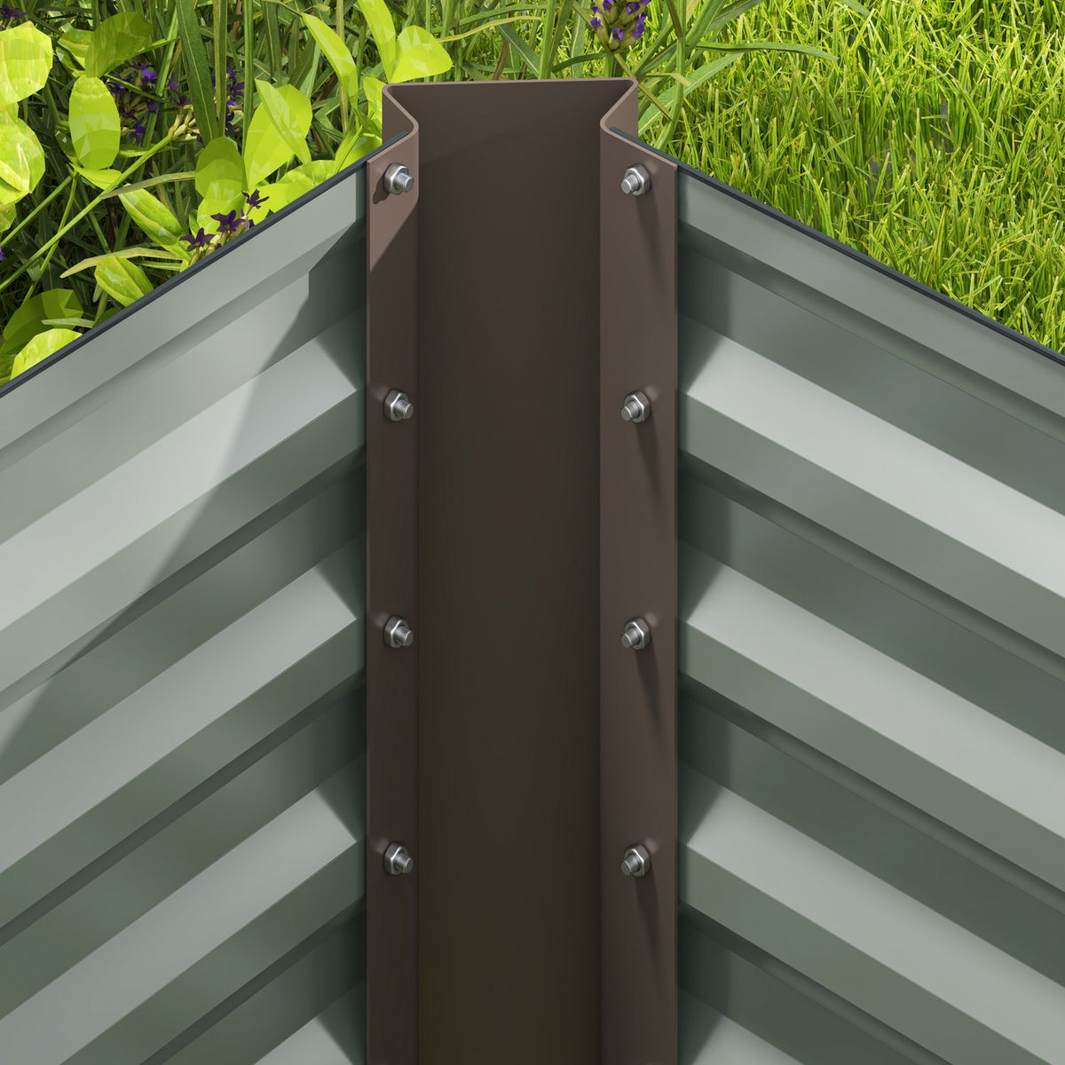 Verhoogd tuinbed, gegalvaniseerd staal, 120x60x60 cm