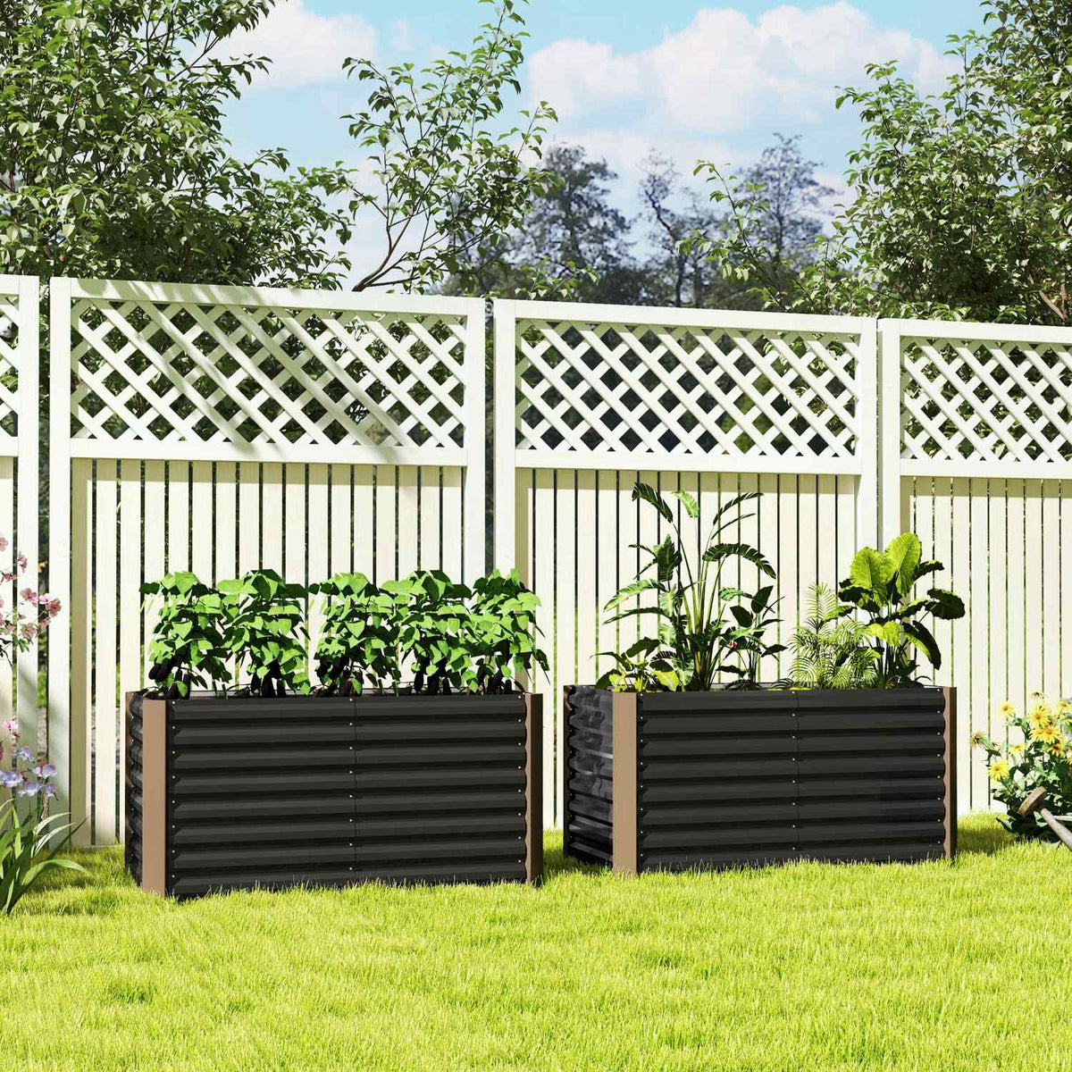 Verhoogd tuinbed, gegalvaniseerd staal, 120x60x60 cm
