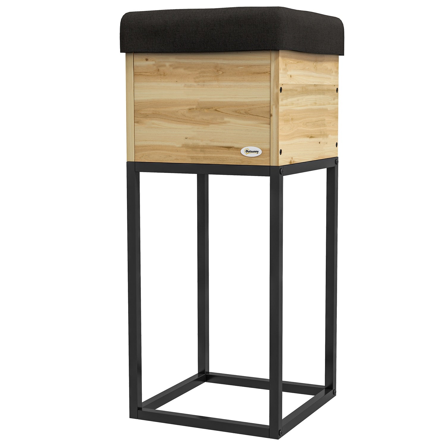 Verhoogd houten bed met stalen poten, 22x22x54cm Tuinbak