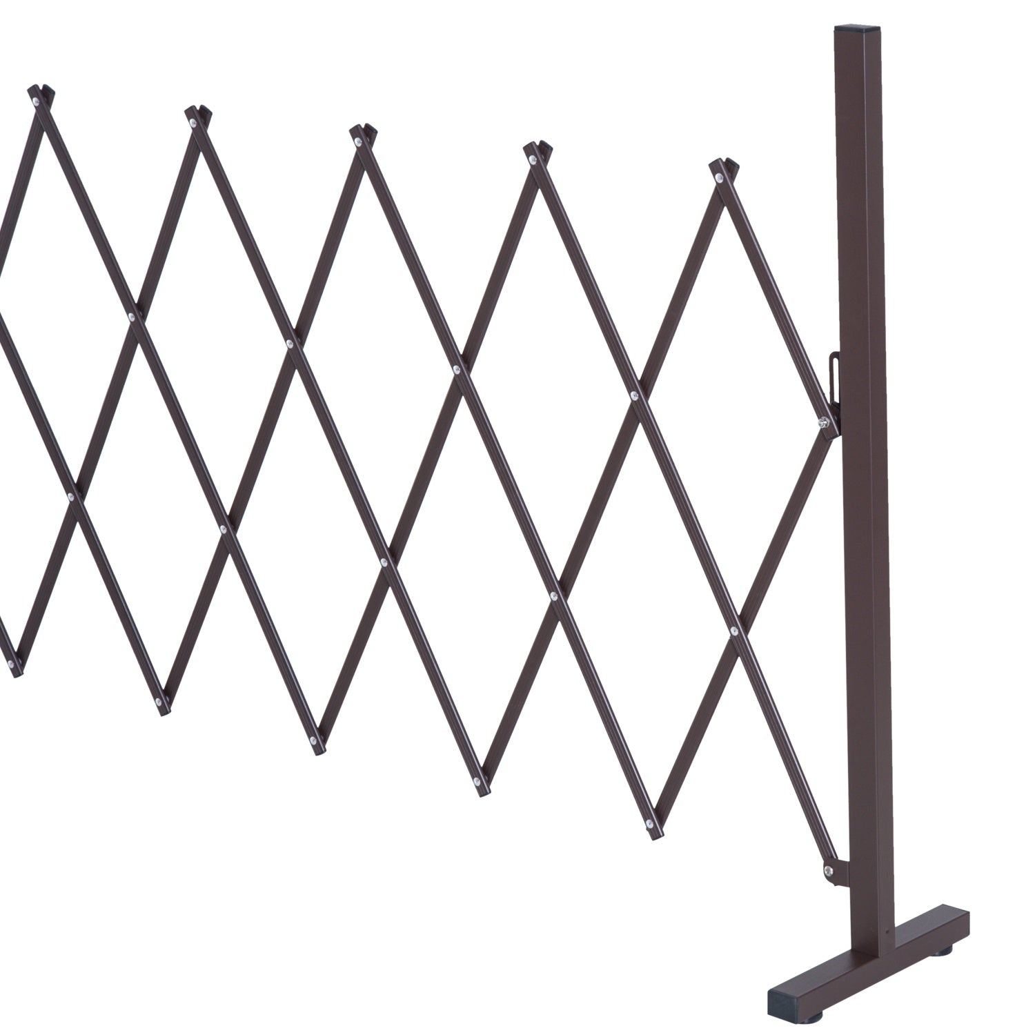 Cancelletto estensibile a fisarmonica in alluminio – 35-300 cm, marrone