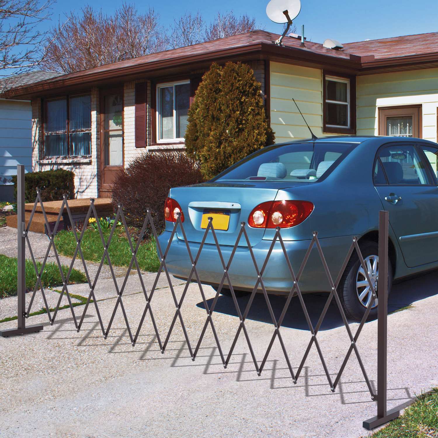 Cancelletto estensibile a fisarmonica in alluminio – 35-300 cm, marrone