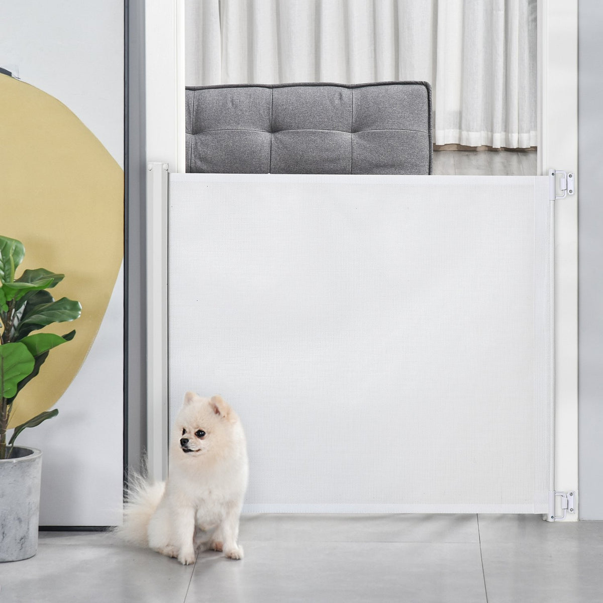Uitschuifbare Veiligheidstraphek – Wit PVC, 115x82,5 cm