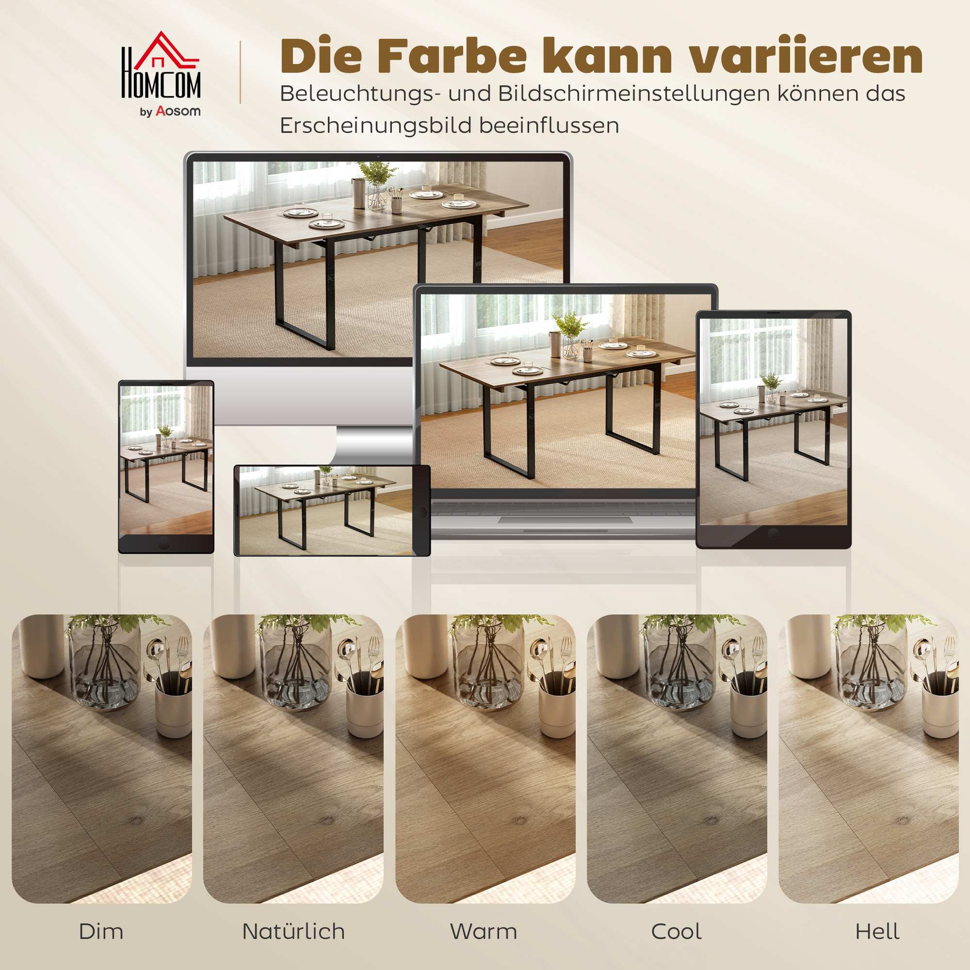 Utdragbart matbord för 6-8 personer, 140-180 cm, trä och stål