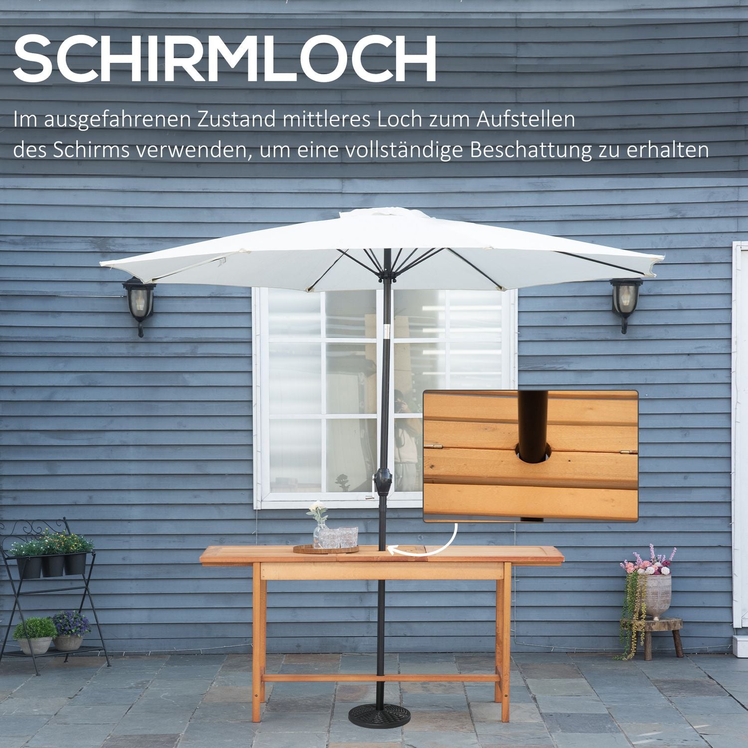 Uitschuifbare weerbestendige tuintafel van sparrenhout, bruin