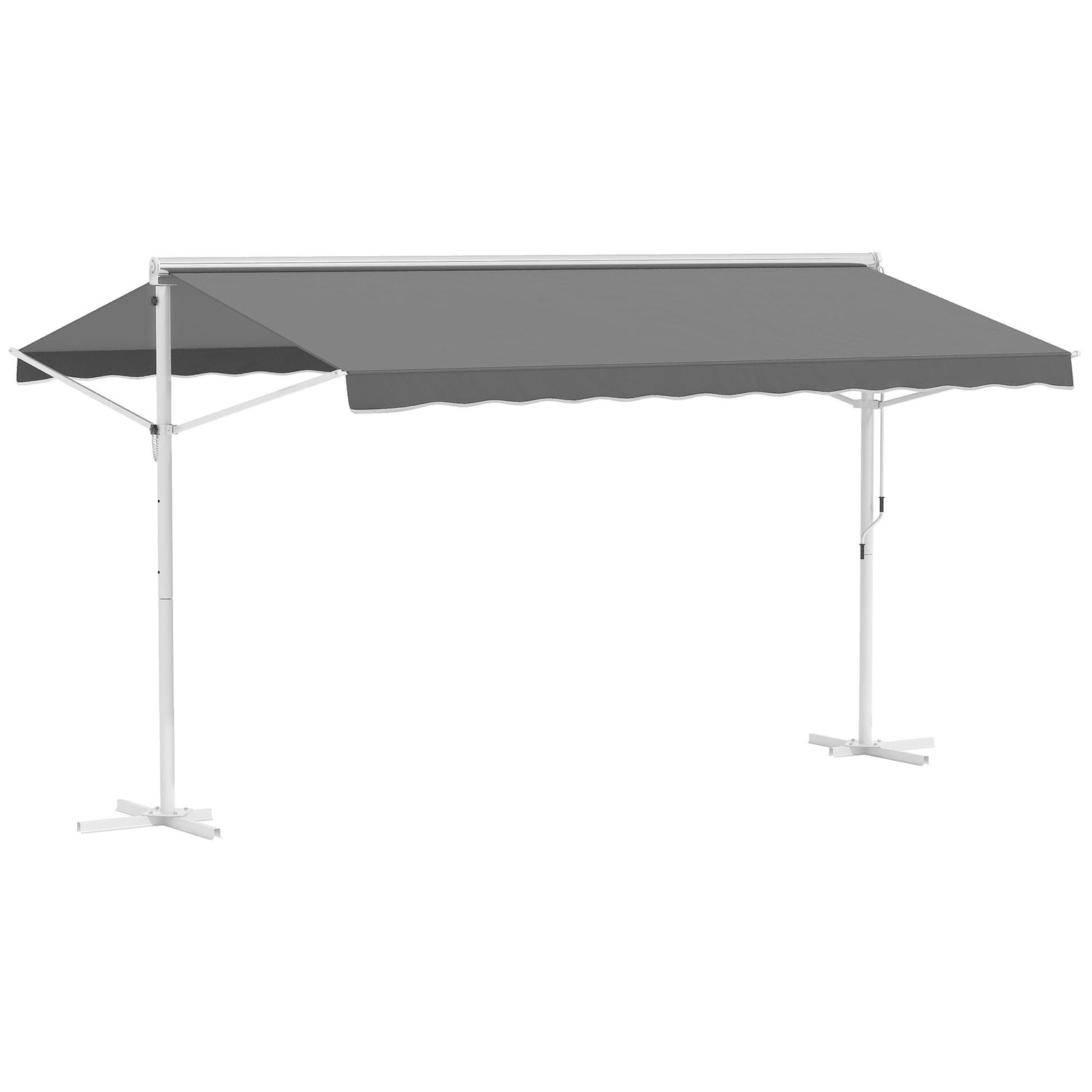 Terras Tuinknikarmscherm, 4,5x3,4M, Grijs