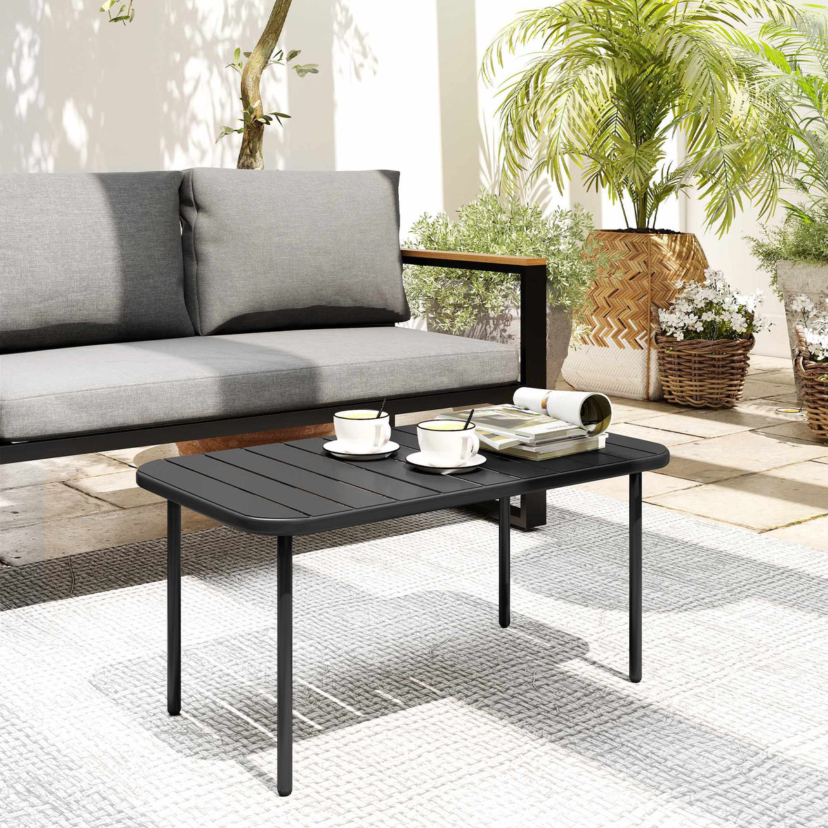 Metalen buitentafel, weerbestendig, 90 x 50 x 43 cm