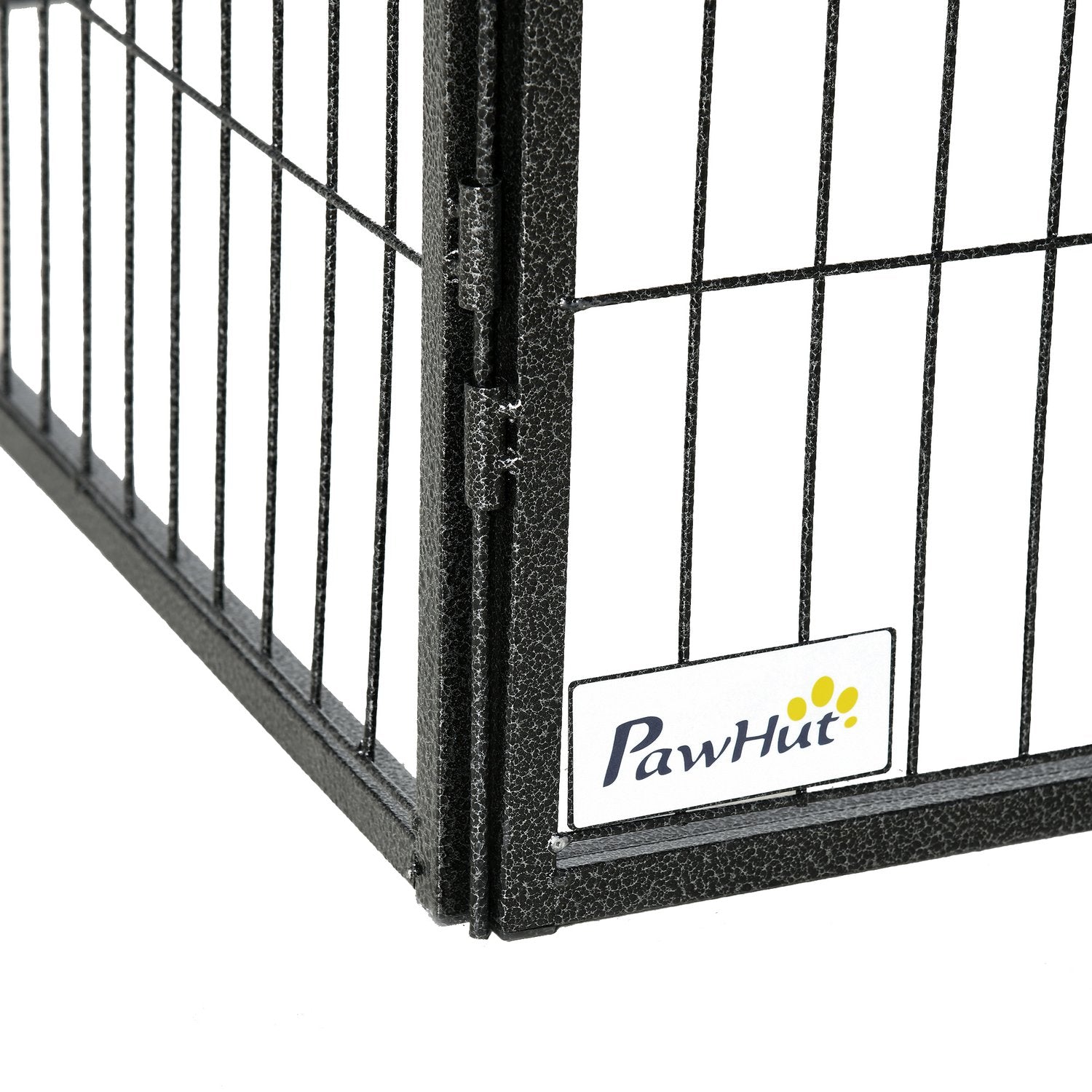 Hondenren buiten – 12 panelen staal, zwart, 60 cm hoog