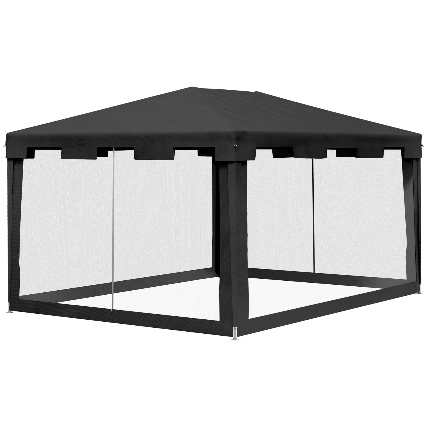Buitenpaviljoen partytent met netwanden, 4x3m, donkergrijs