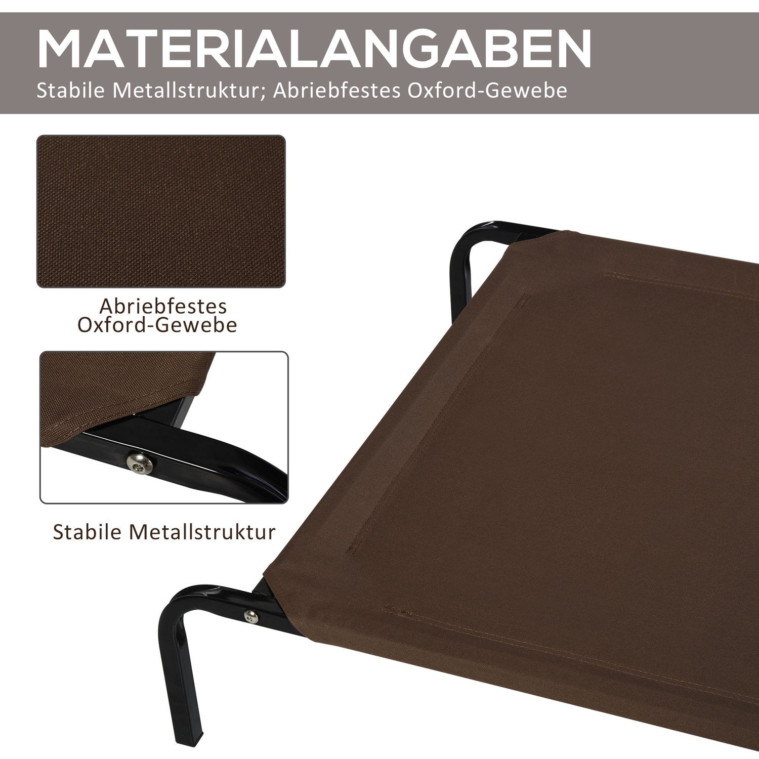 Huisdierenbed voor buiten - Netstof, metalen frame, 130x80x20 cm