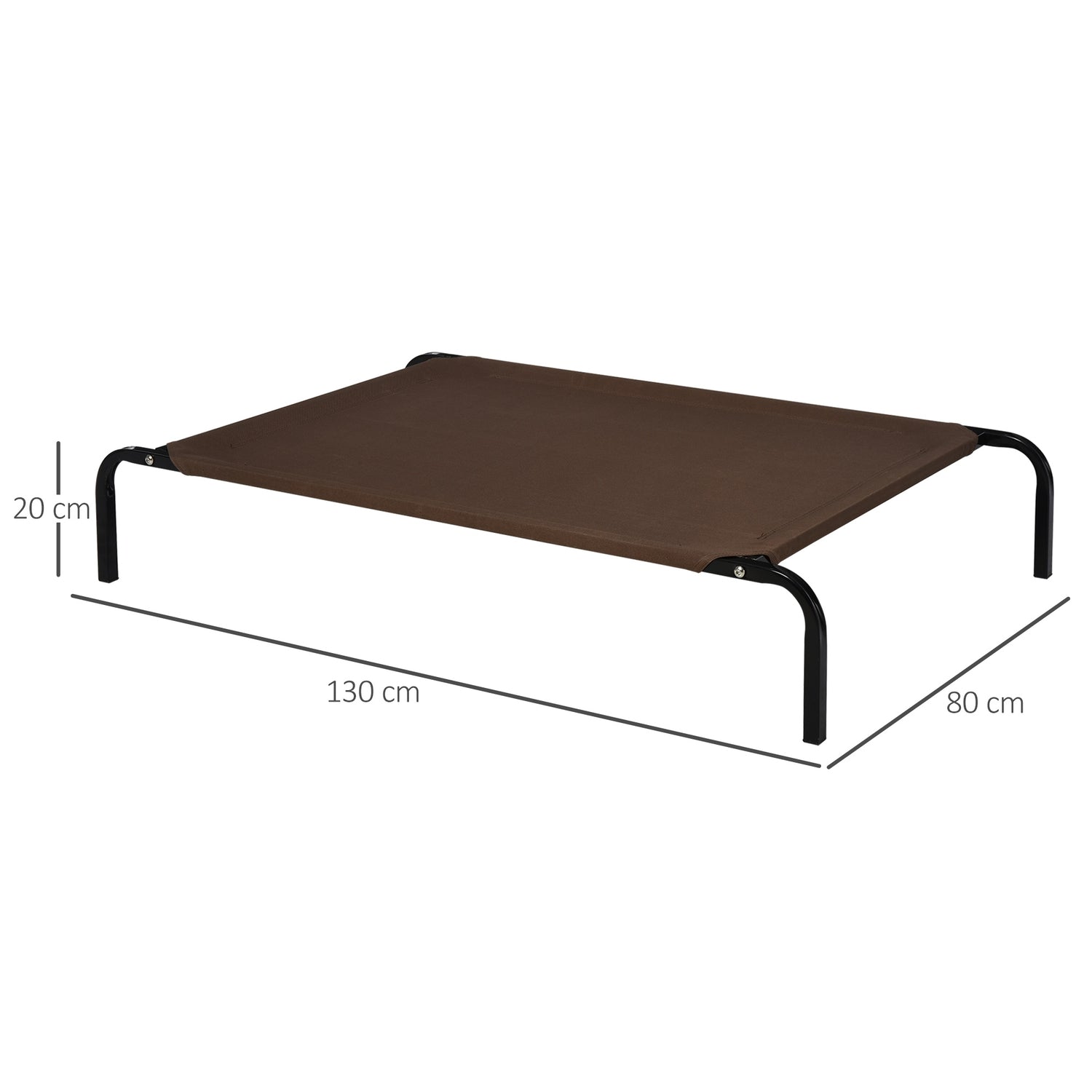 Huisdierenbed voor buiten - Netstof, metalen frame, 130x80x20 cm