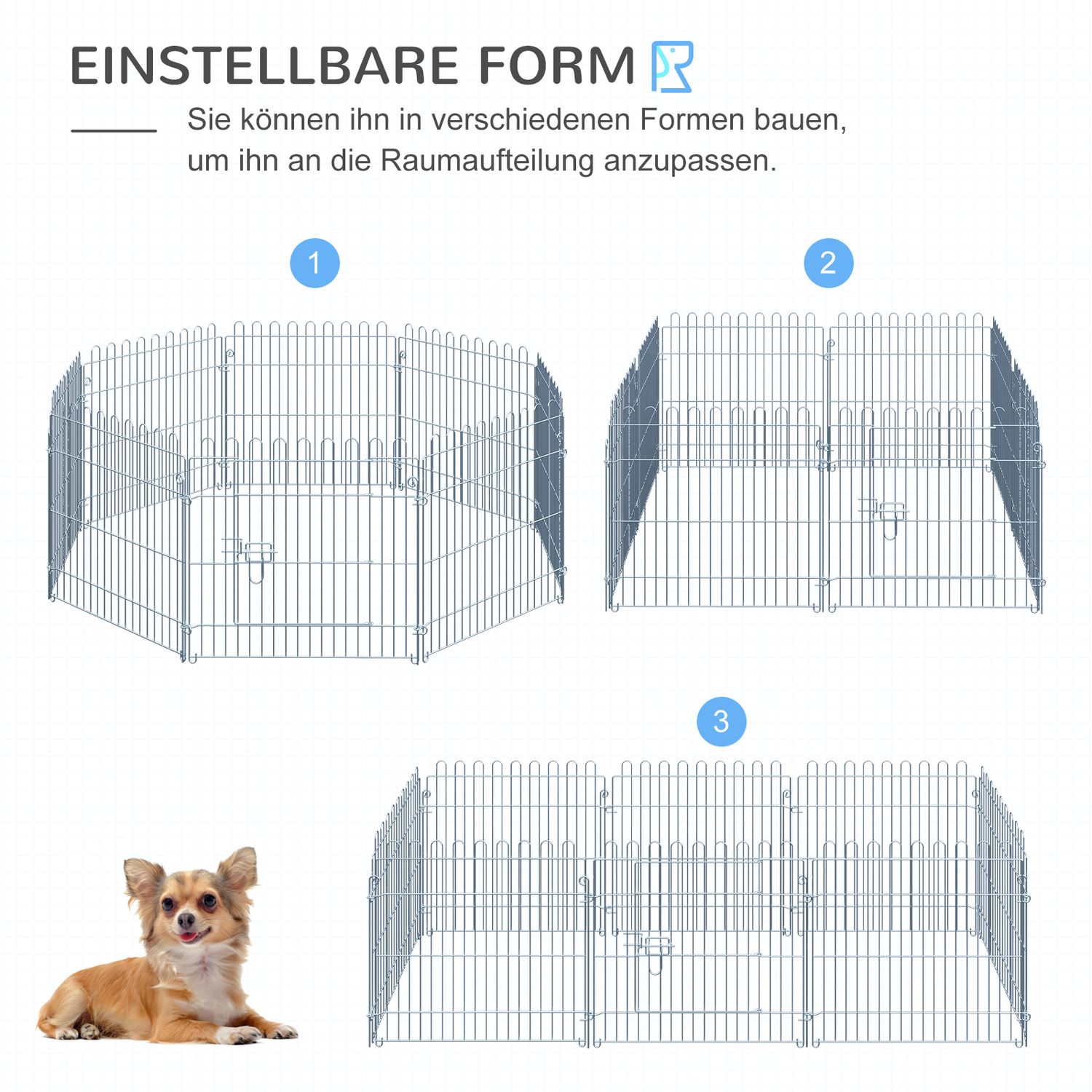 Outdoor puppyrenhek, 8 panelen, B63 x H60 cm