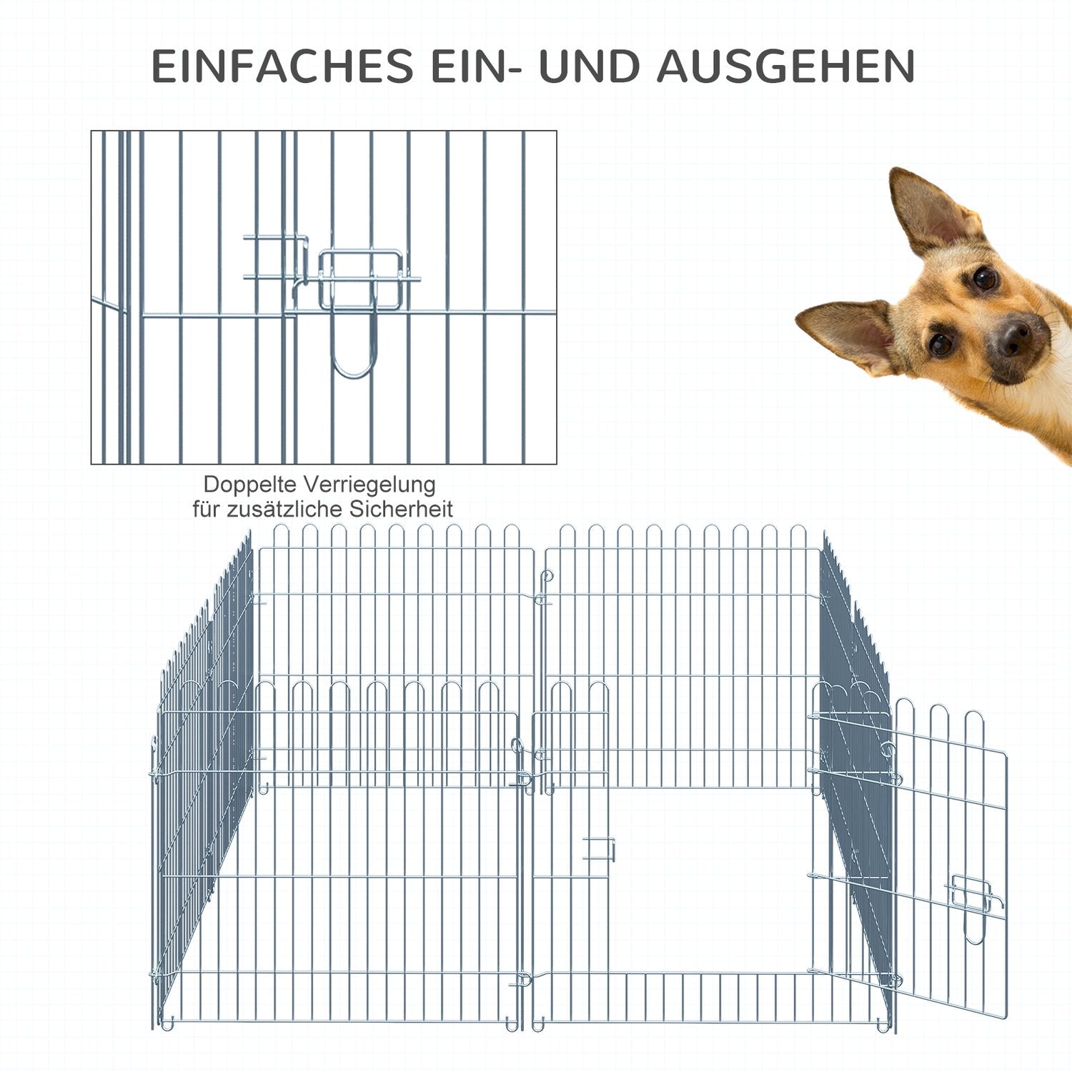 Outdoor puppyrenhek, 8 panelen, B63 x H60 cm