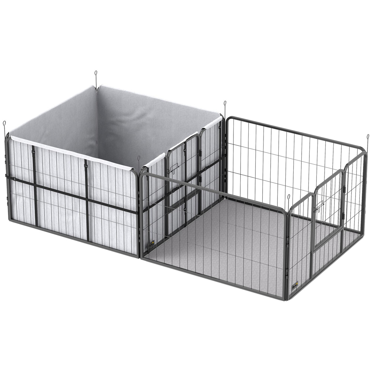 Werpkist voor honden, 7 panelen, stalen frame, oxfordstof
